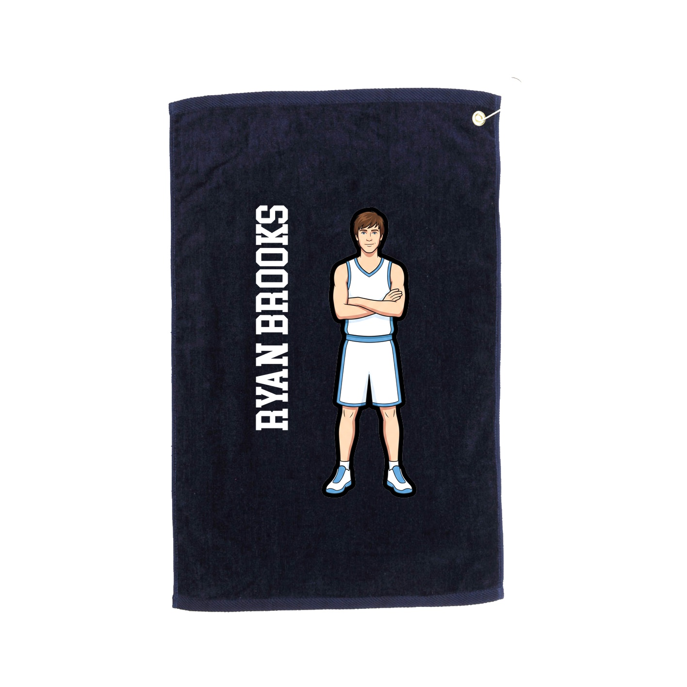 Golf Towel — Name Vertical in Navy