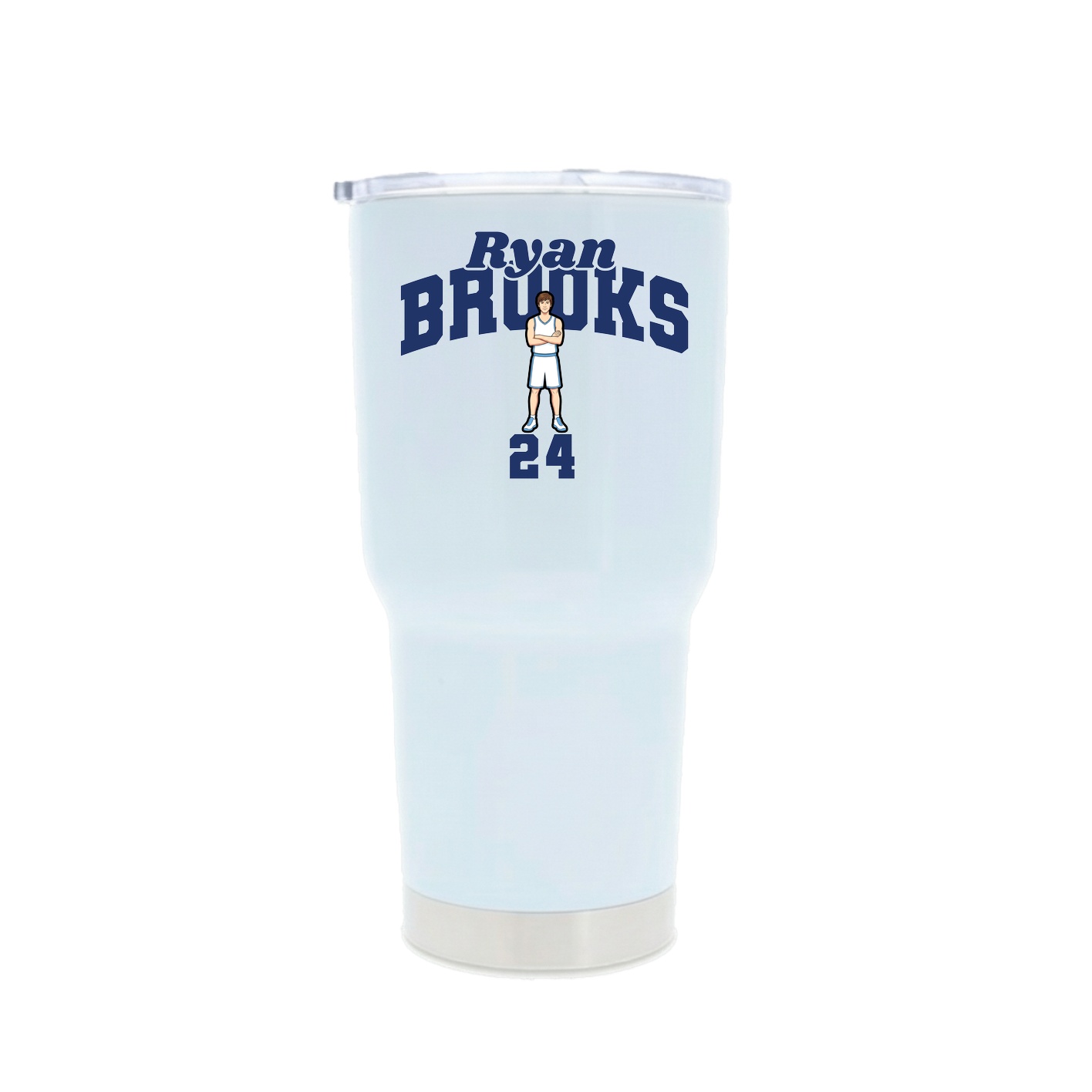 30oz Stainless Steel Tumbler — Signature Arch in White