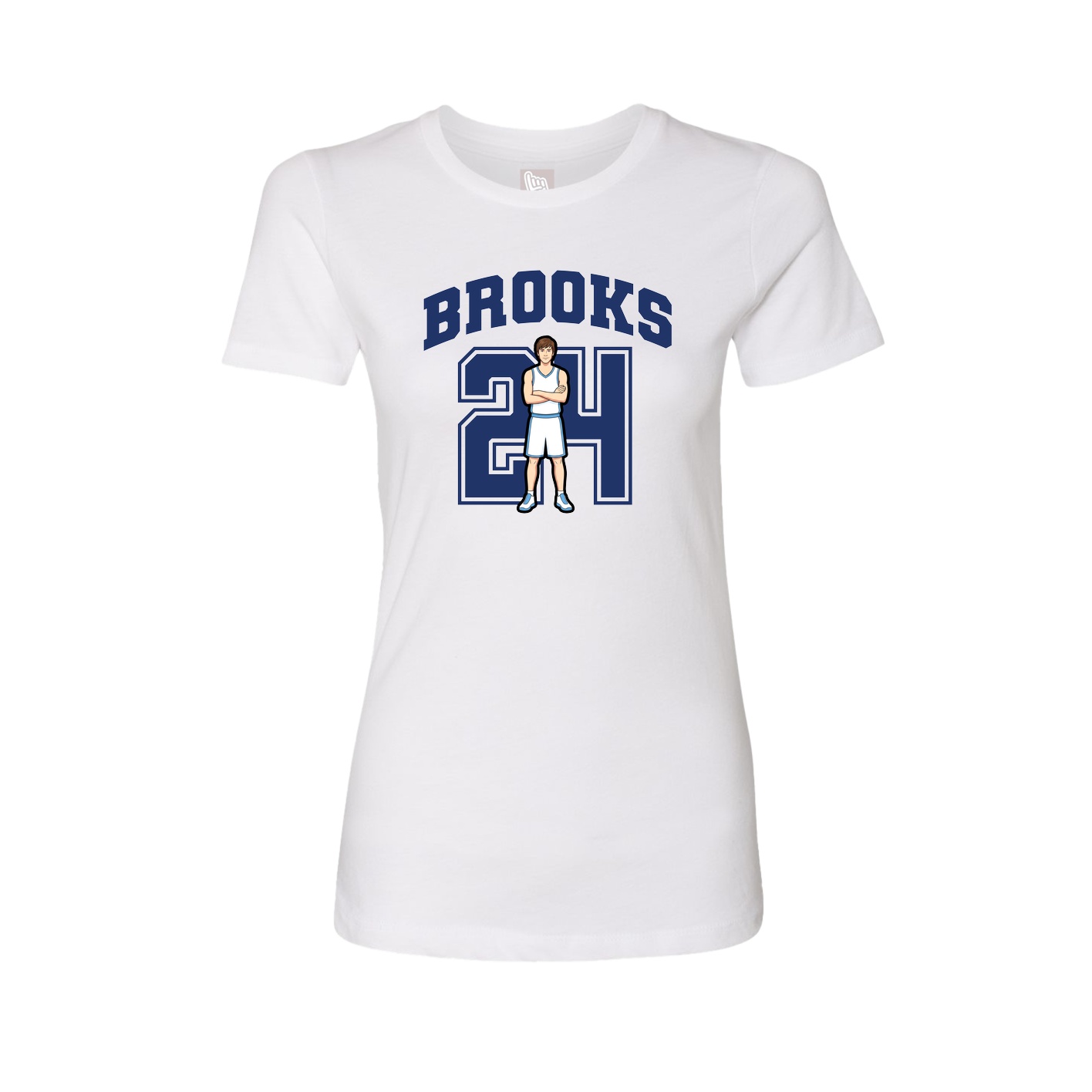 Fitted Women's Tee — Number in White