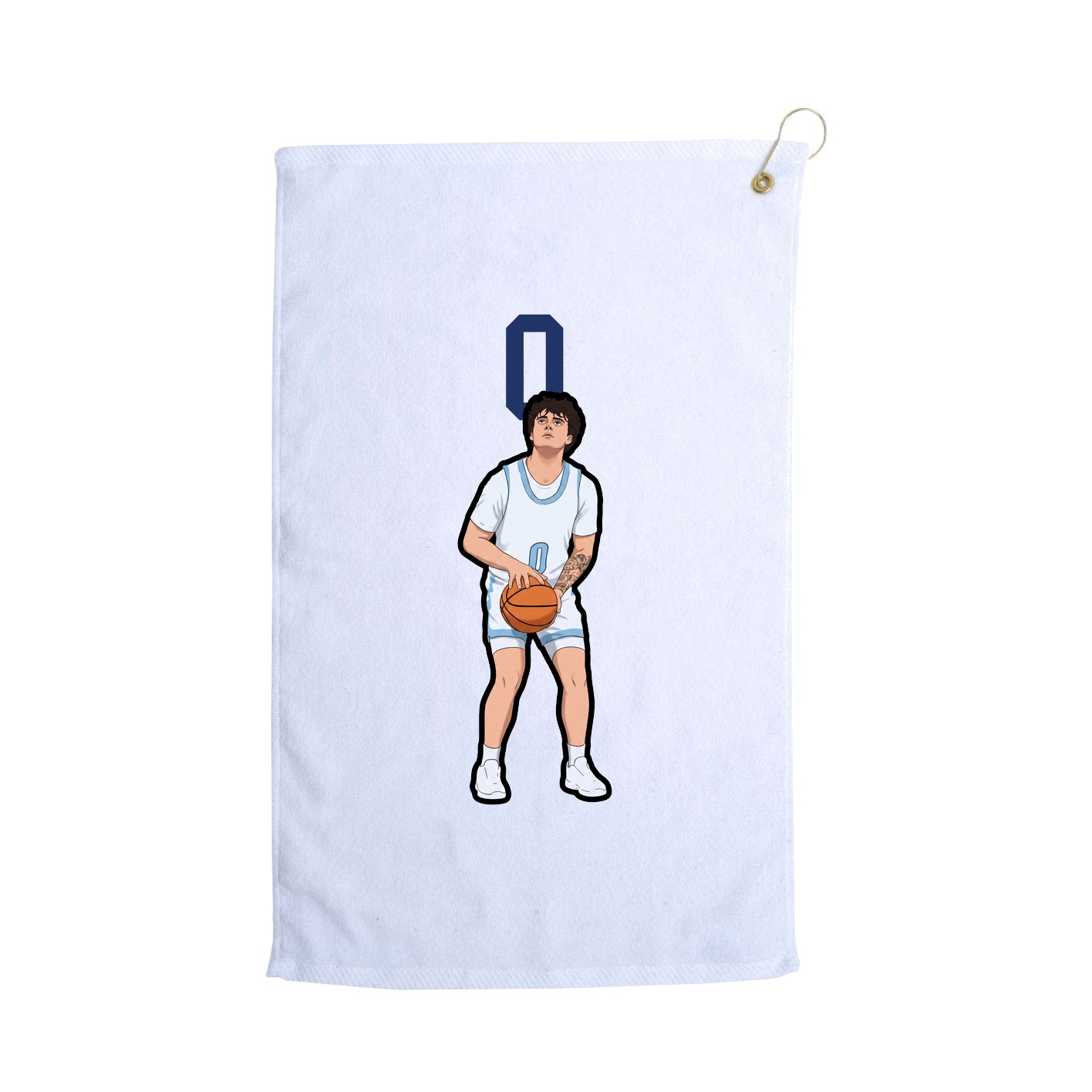 Golf Towel — Number Top in White