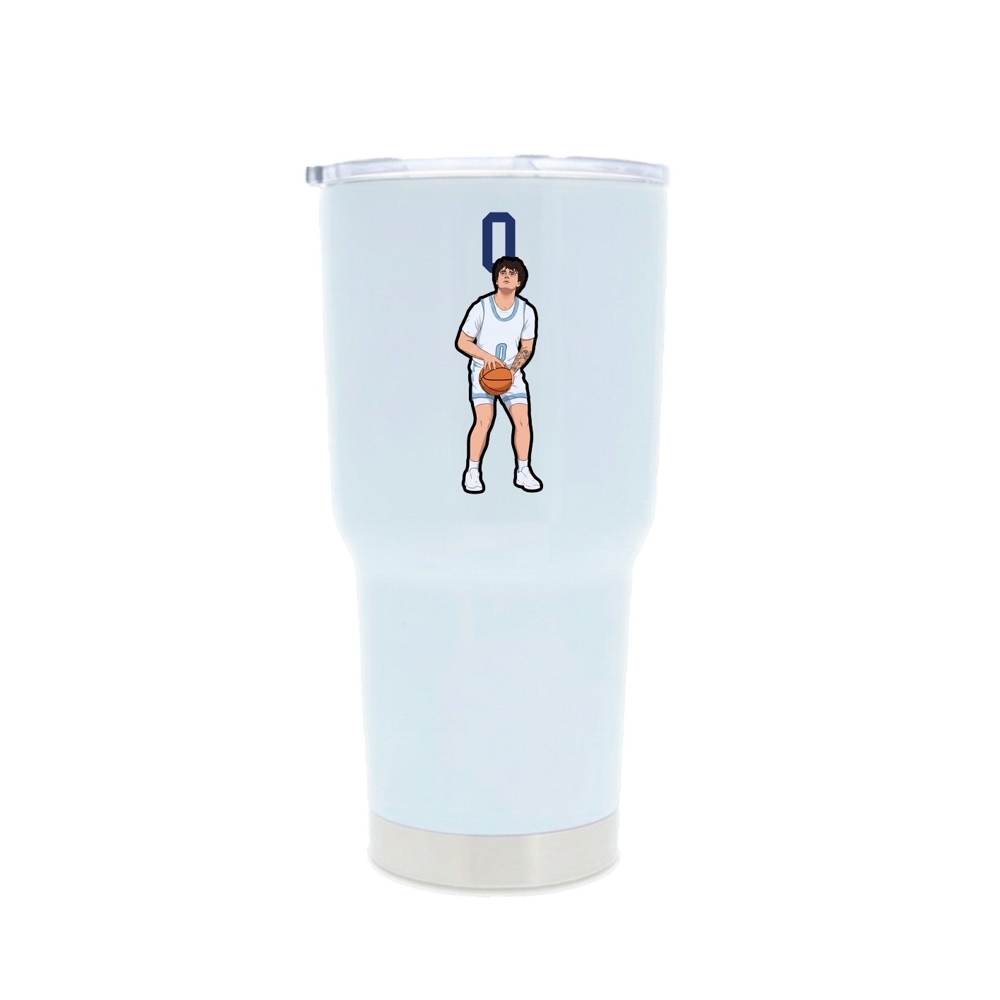 30oz Stainless Steel Tumbler — Number Top in White