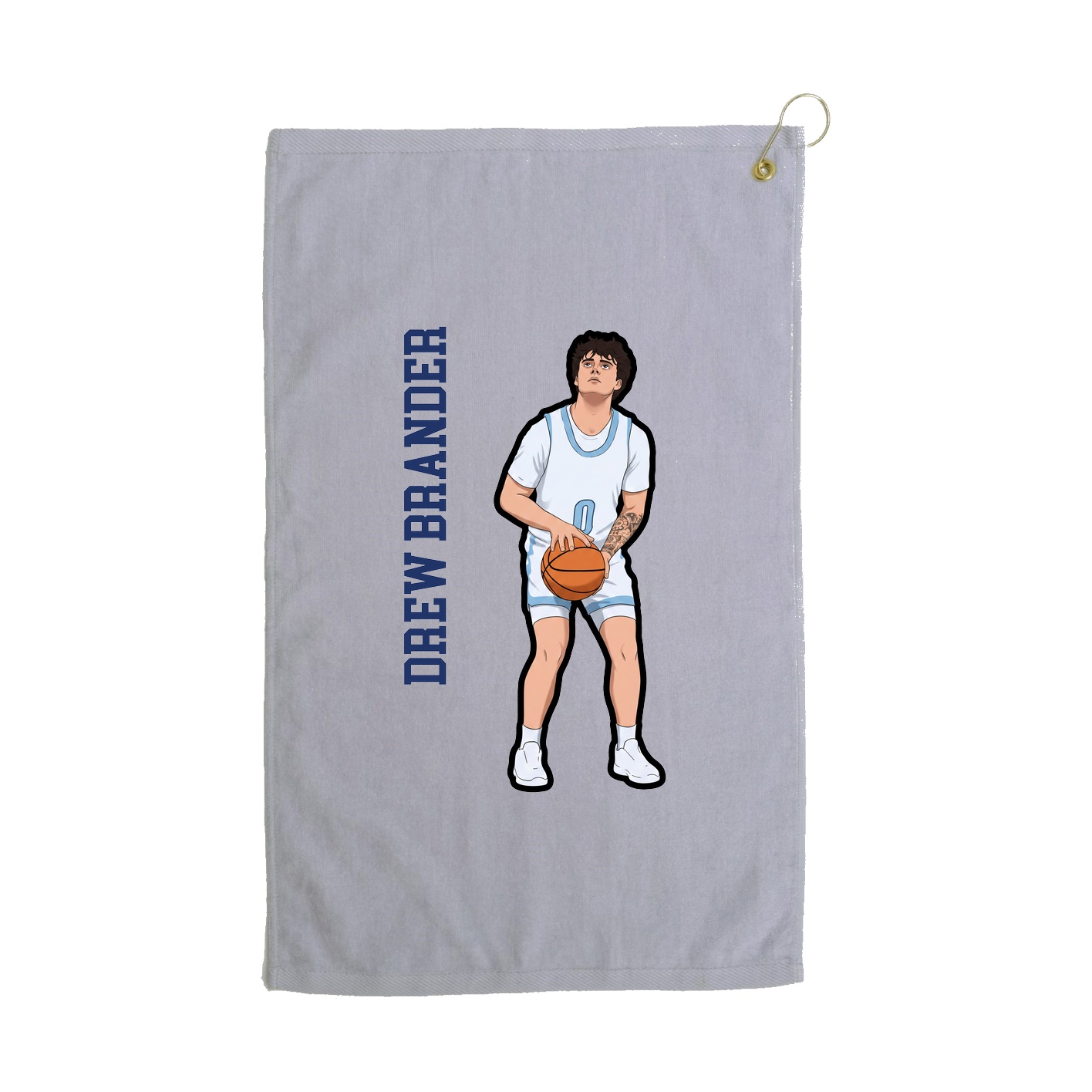 Golf Towel — Name Vertical in Grey