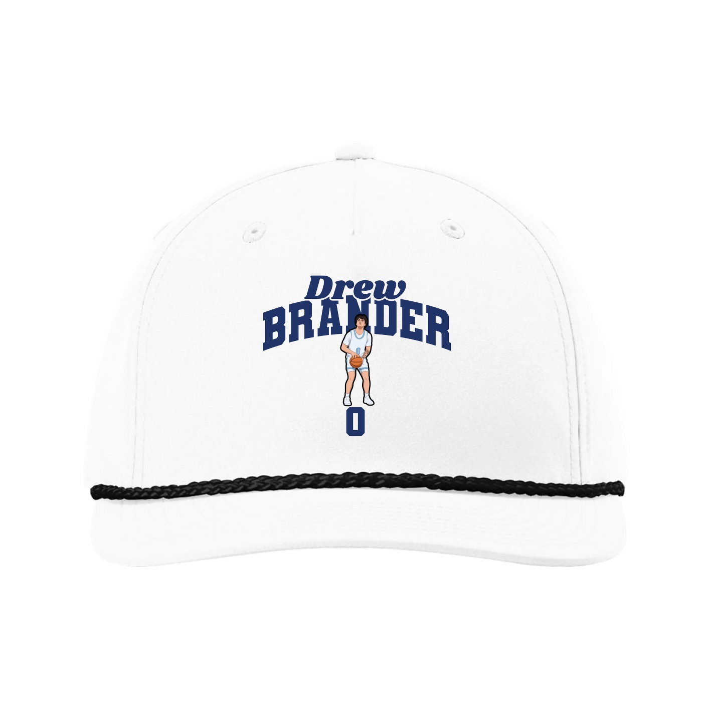 Five-Panel Classic Rope Cap — Signature Arch in White