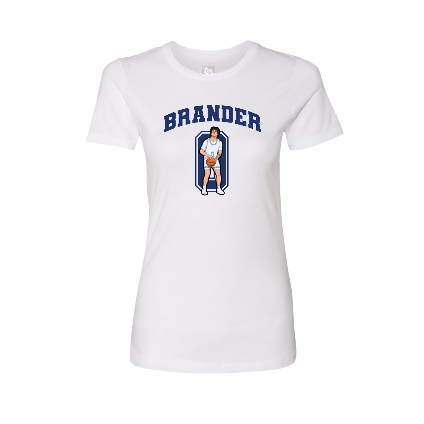 Fitted Women's Tee — Number in White