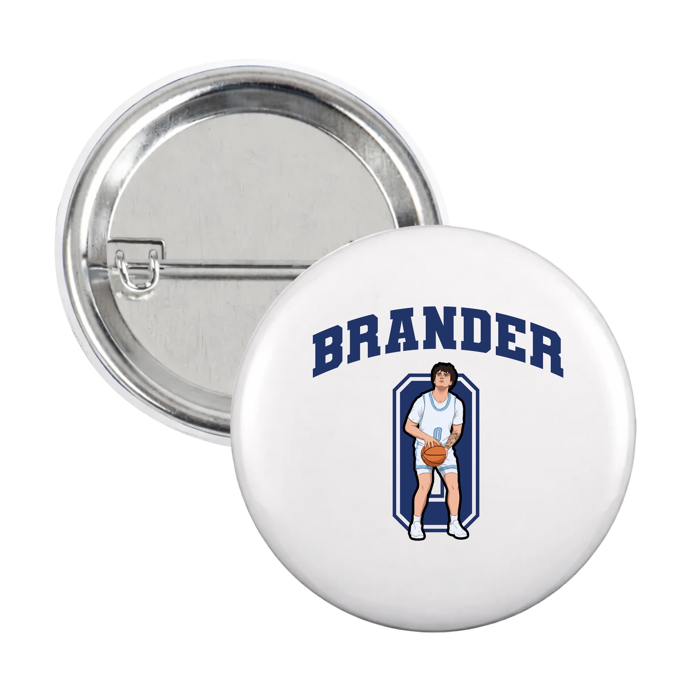 Game Day Button — Number in White