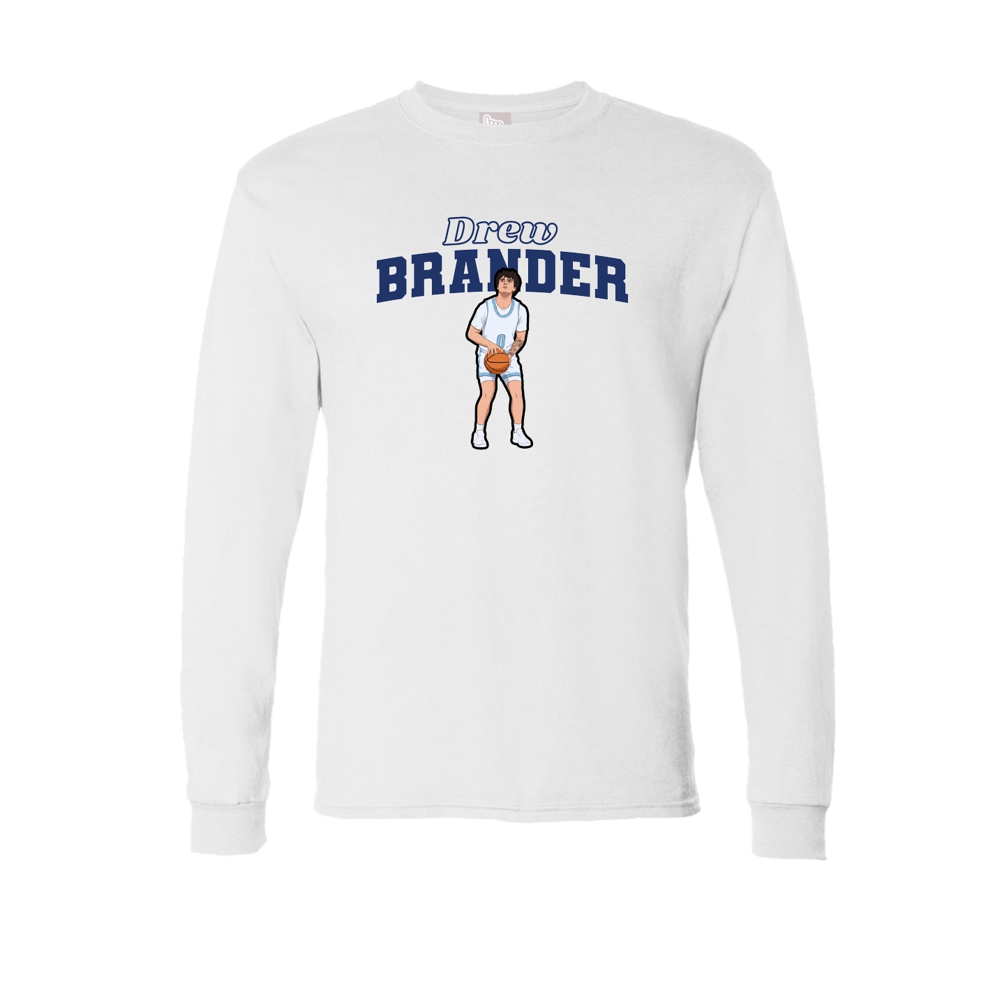 Long Sleeve Tee — Name Arch in White