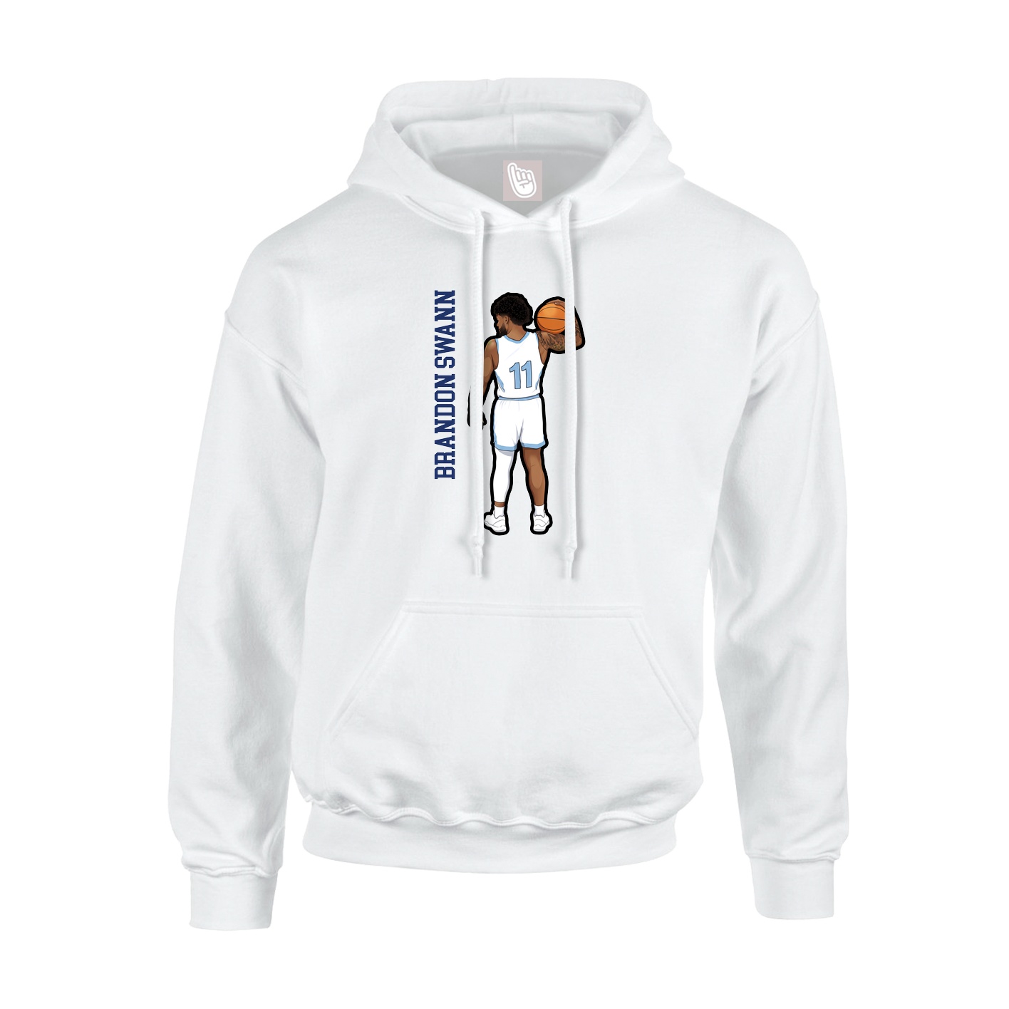Hoodie — Name Vertical in White