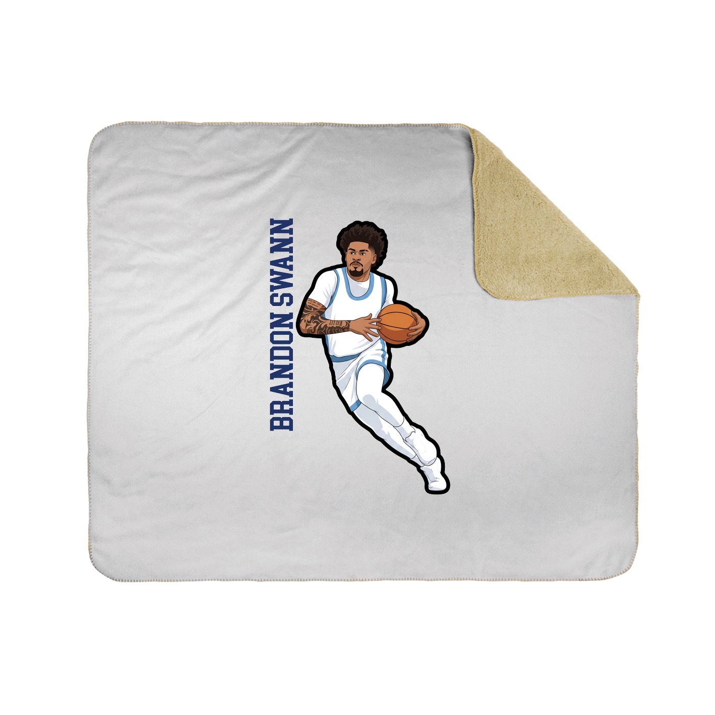Throw Blanket — Name Vertical in White