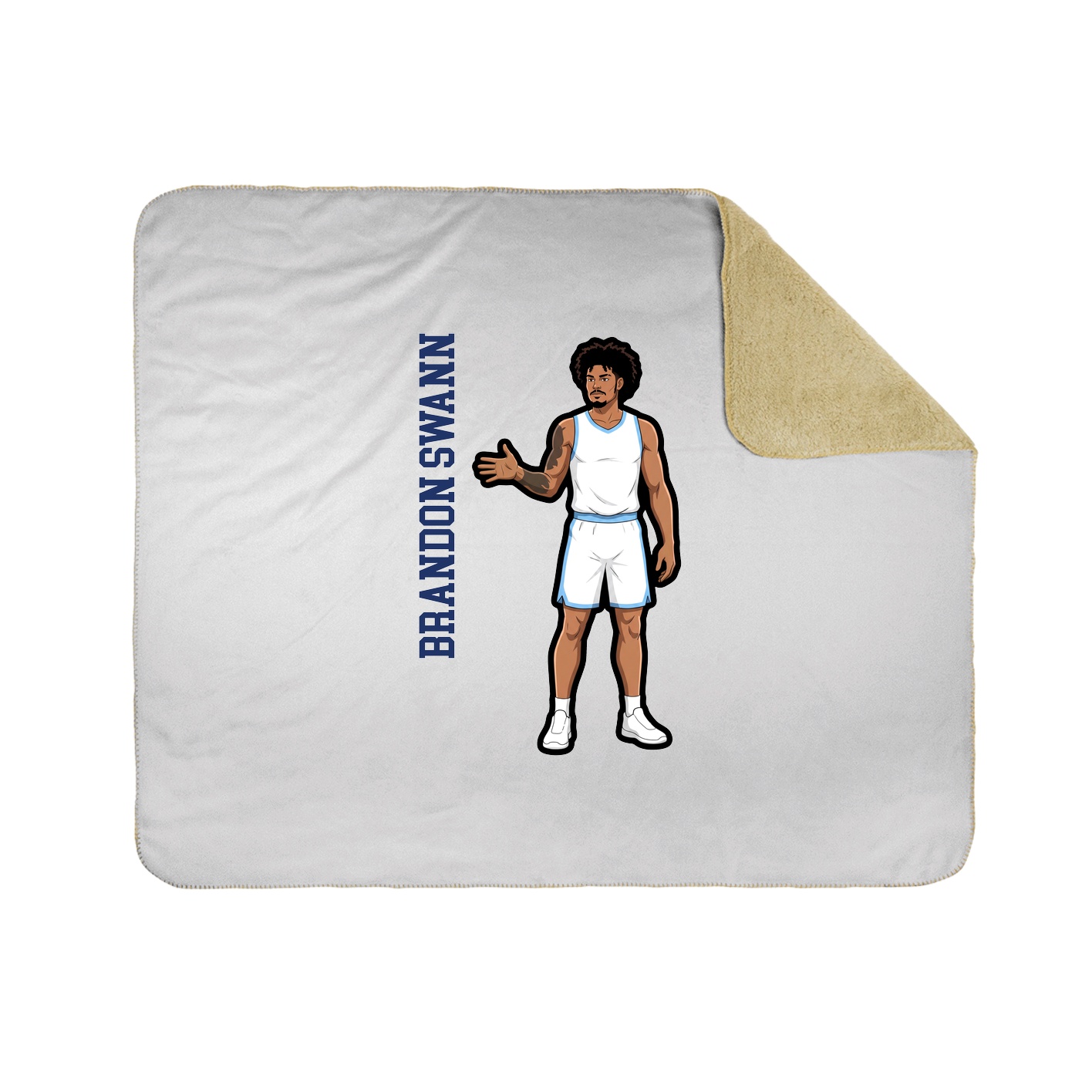 Throw Blanket — Name Vertical in White