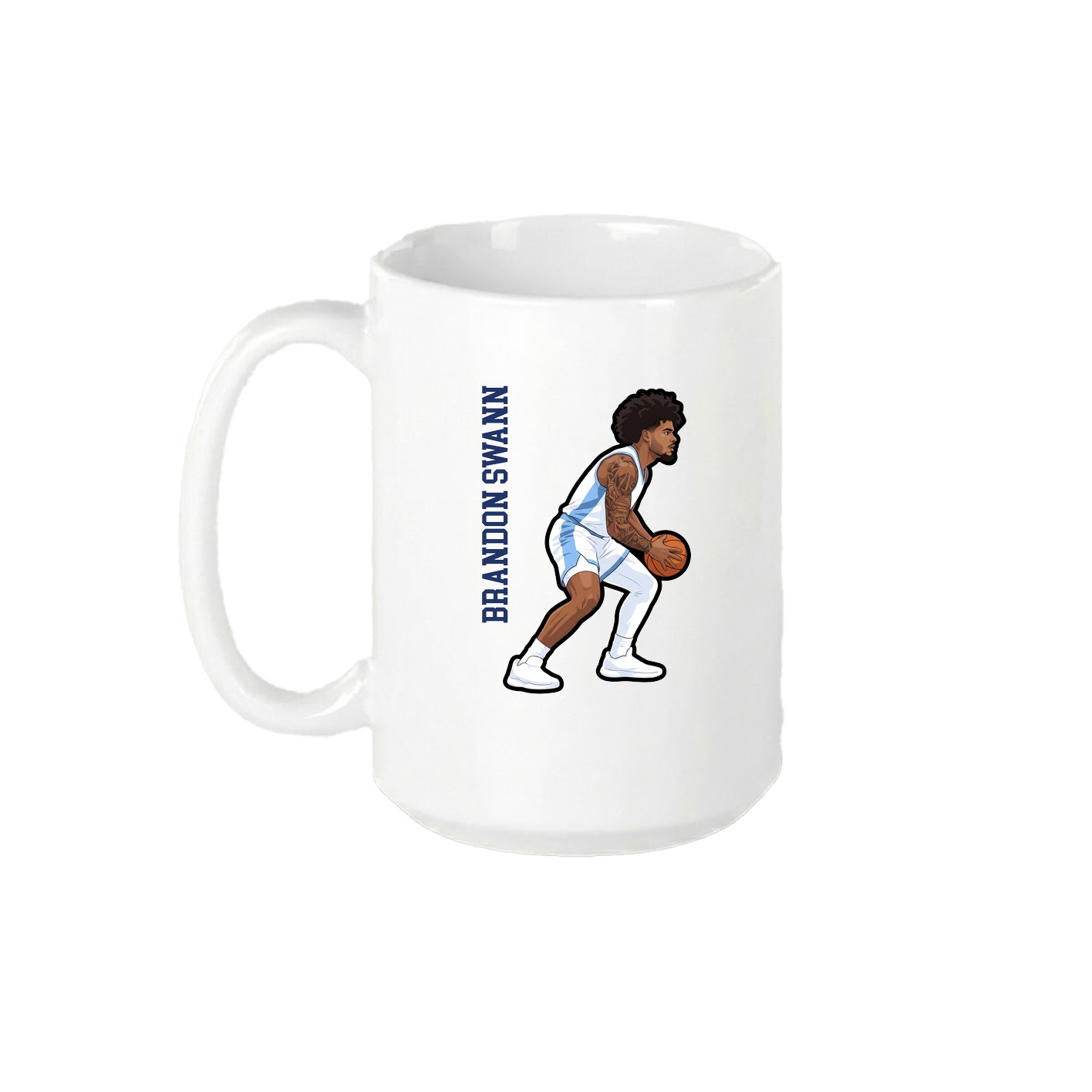 15oz Coffee Mug — Name Vertical in White