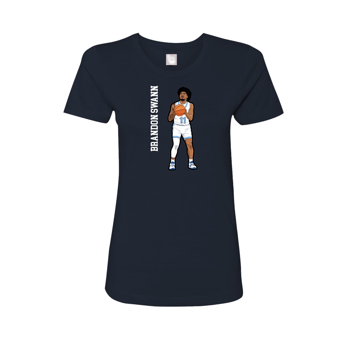 Womens Tee — Name Vertical in Navy