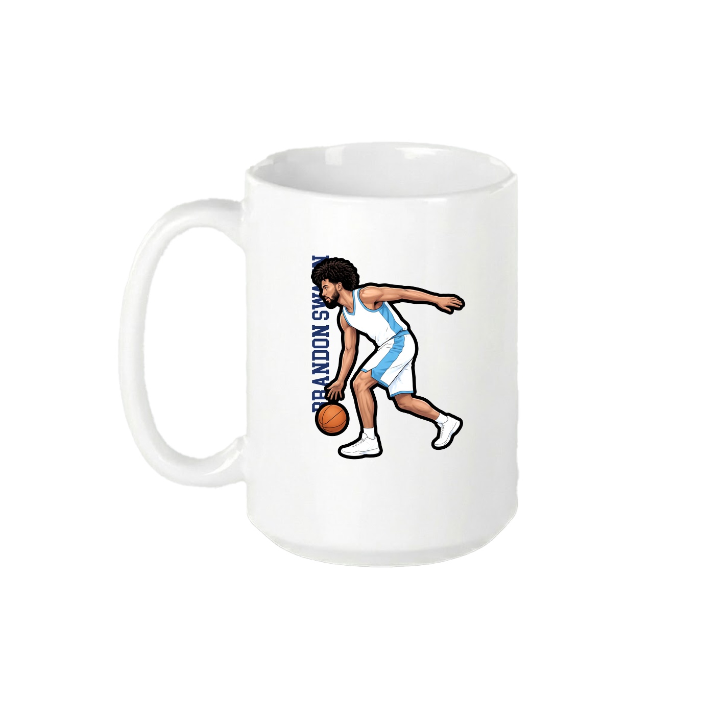 15oz Coffee Mug — Name Vertical in White