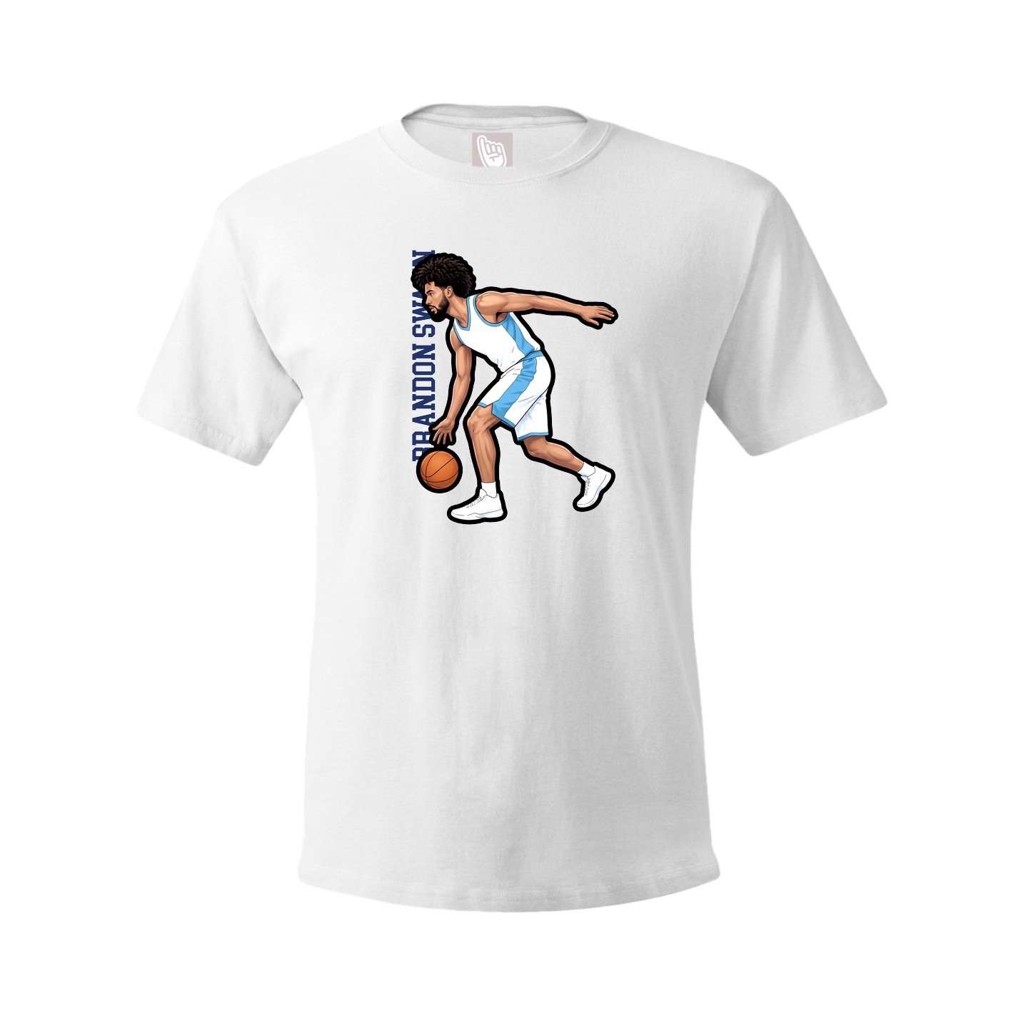 Tee — Name Vertical in White