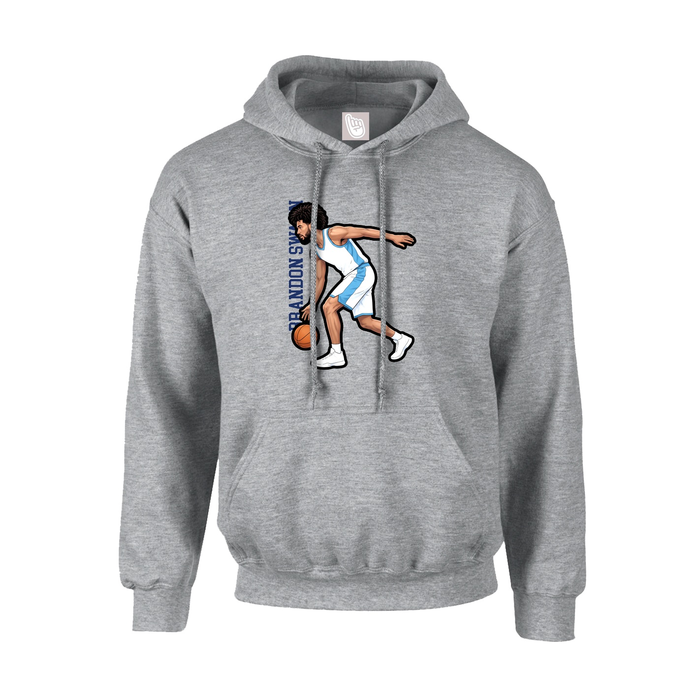 Hoodie — Name Vertical in Grey