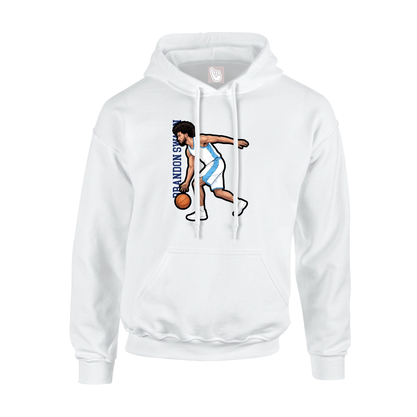 Youth Hoodie — Name Vertical in White