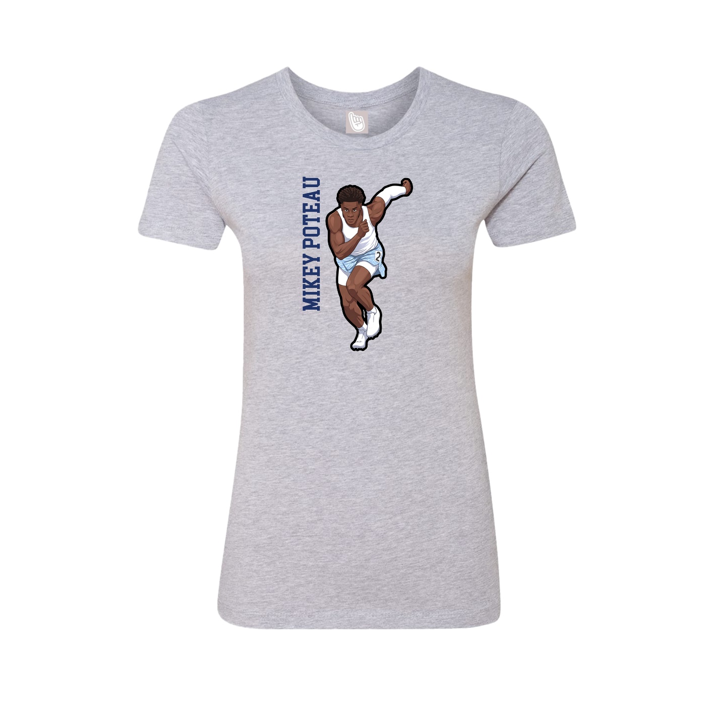 Womens Tee — Name Vertical in Grey