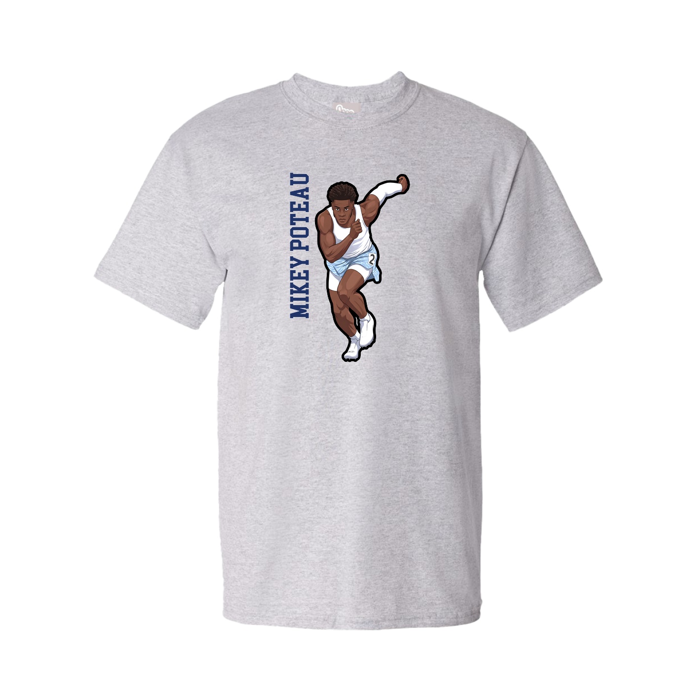 Youth Tee — Name Vertical in Grey
