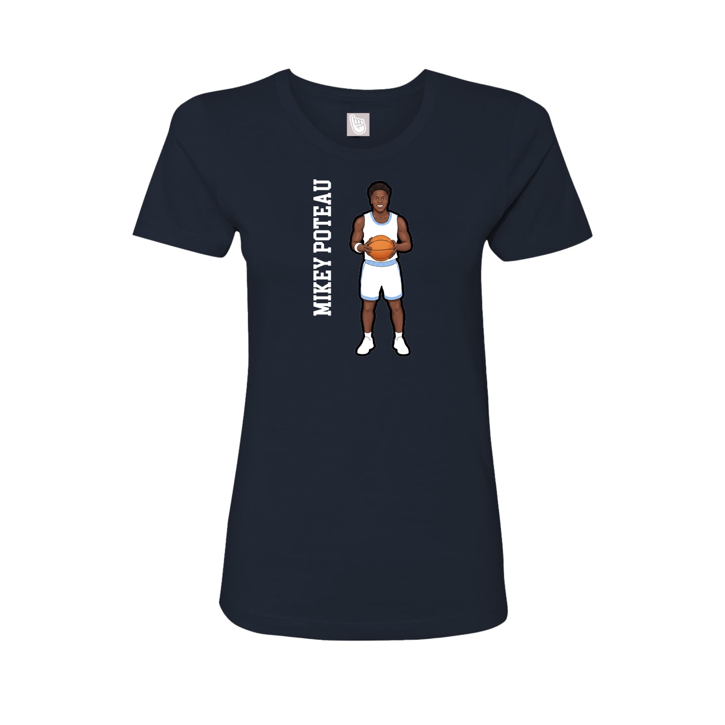 Womens Tee — Name Vertical in Navy