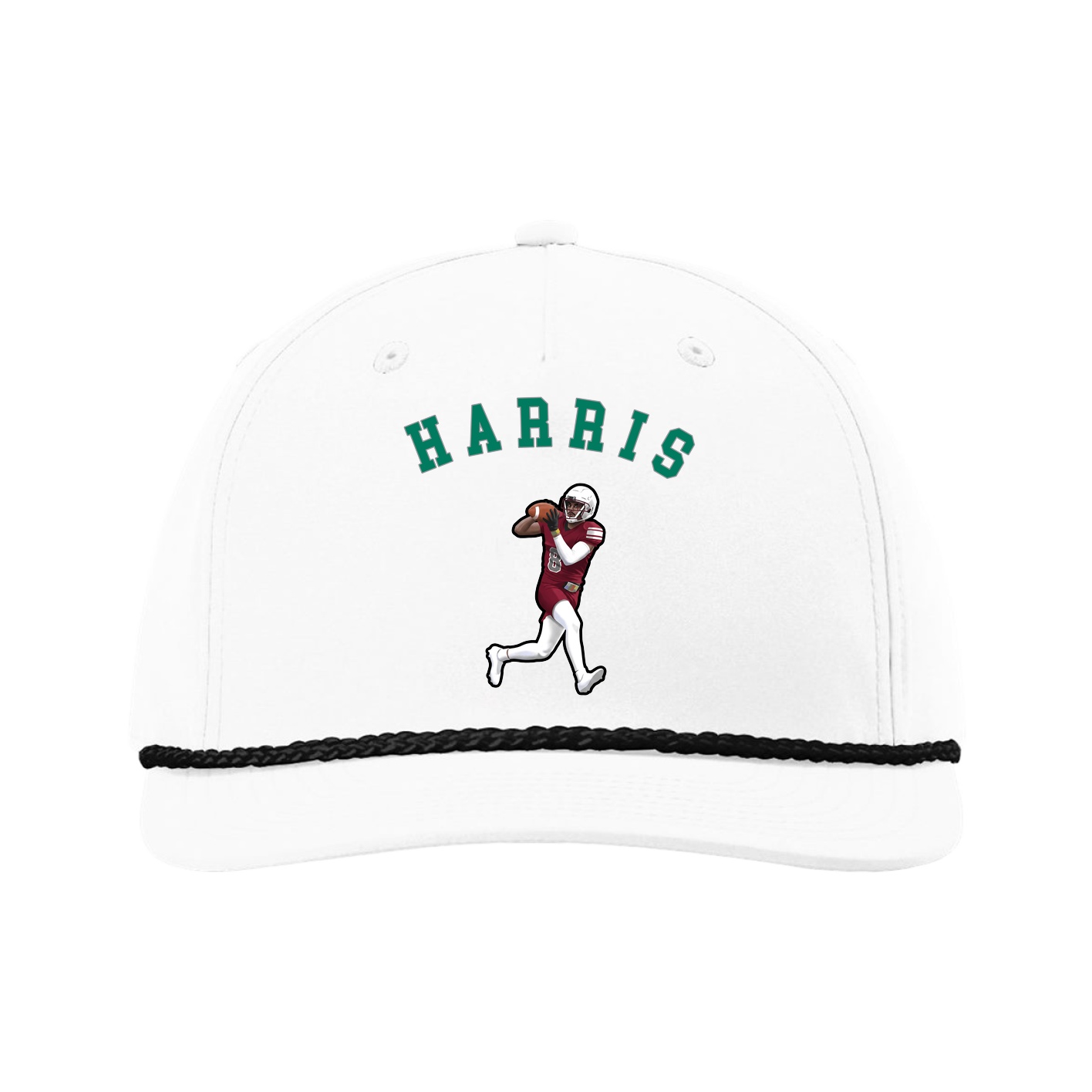 Five-Panel Classic Rope Cap — Shirsey Arch in White