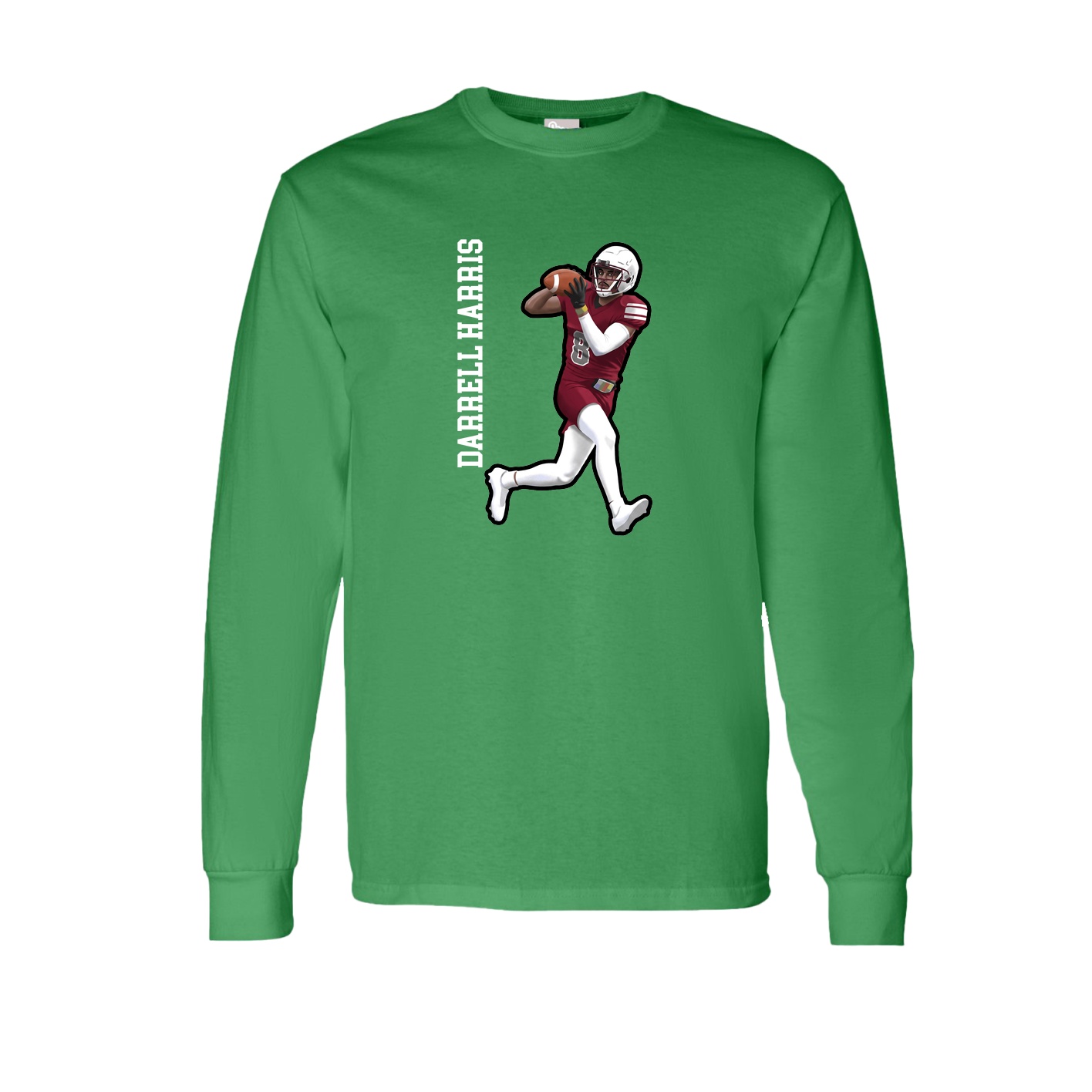 Long Sleeve Tee — Name Vertical in Green