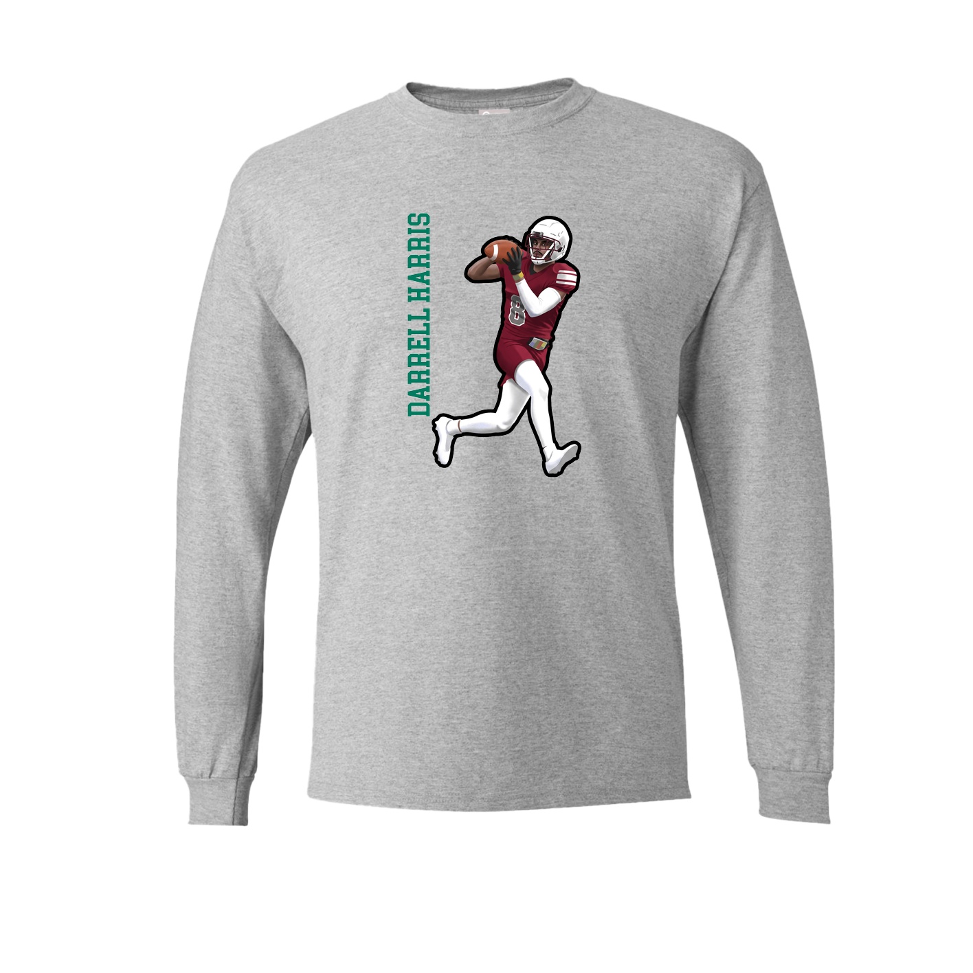 Long Sleeve Tee — Name Vertical in Grey
