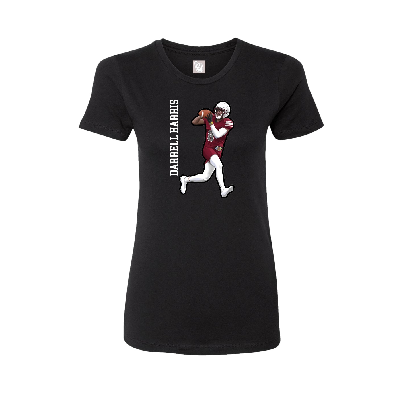 Womens Tee — Name Vertical in Black