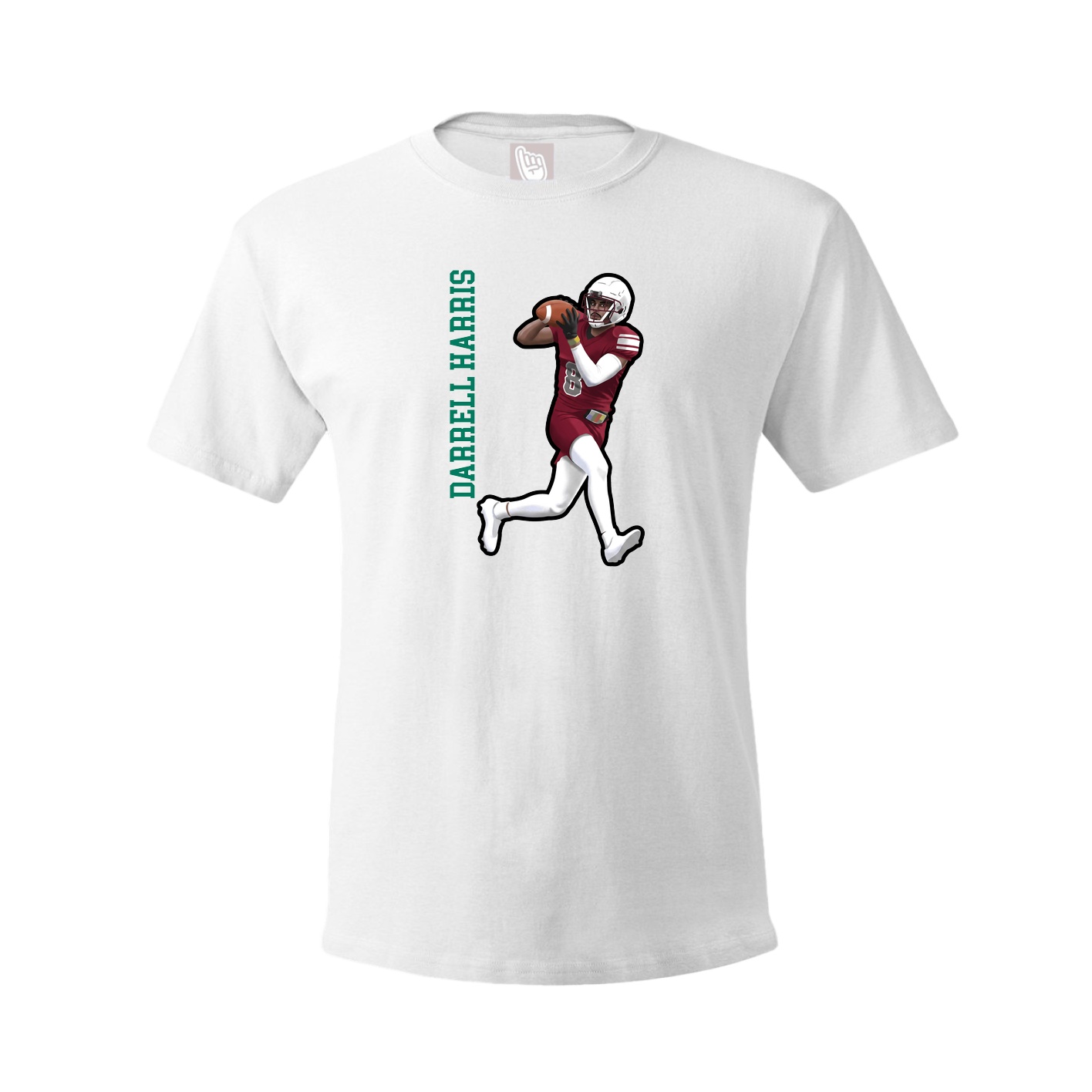 Youth Tee — Name Vertical in White