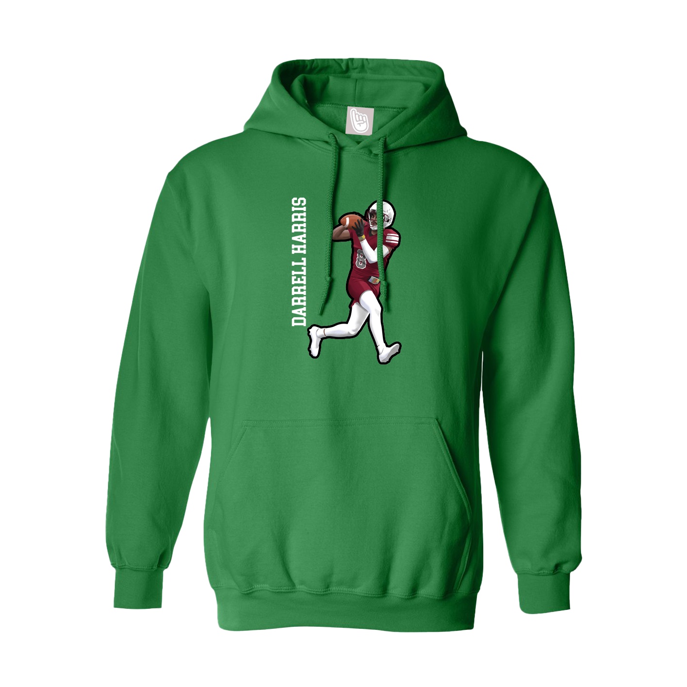 Hoodie — Name Vertical in Green