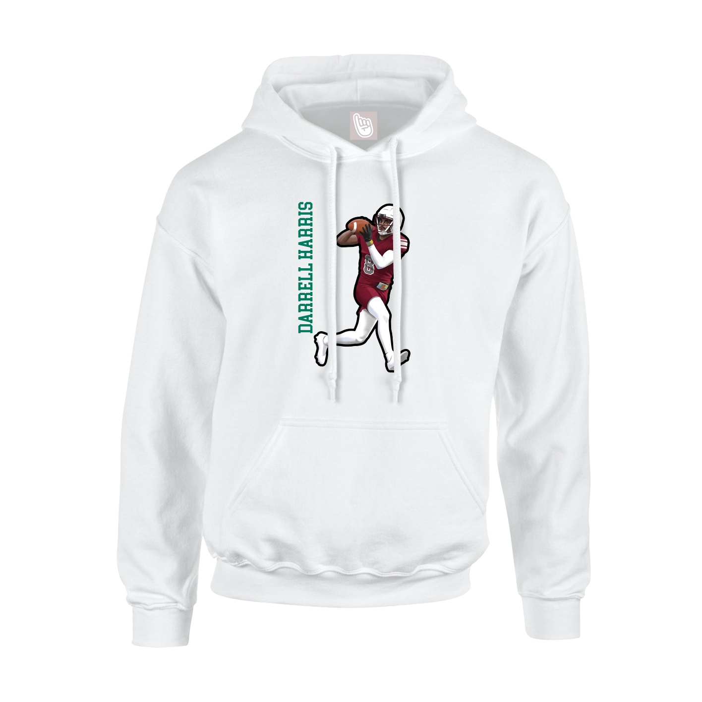 Hoodie — Name Vertical in White