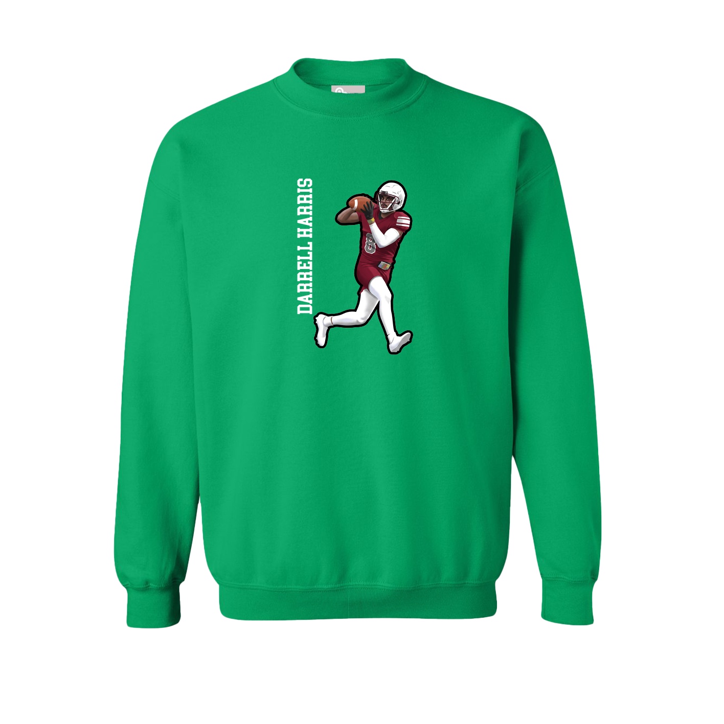 Fleece Crew — Name Vertical in Green