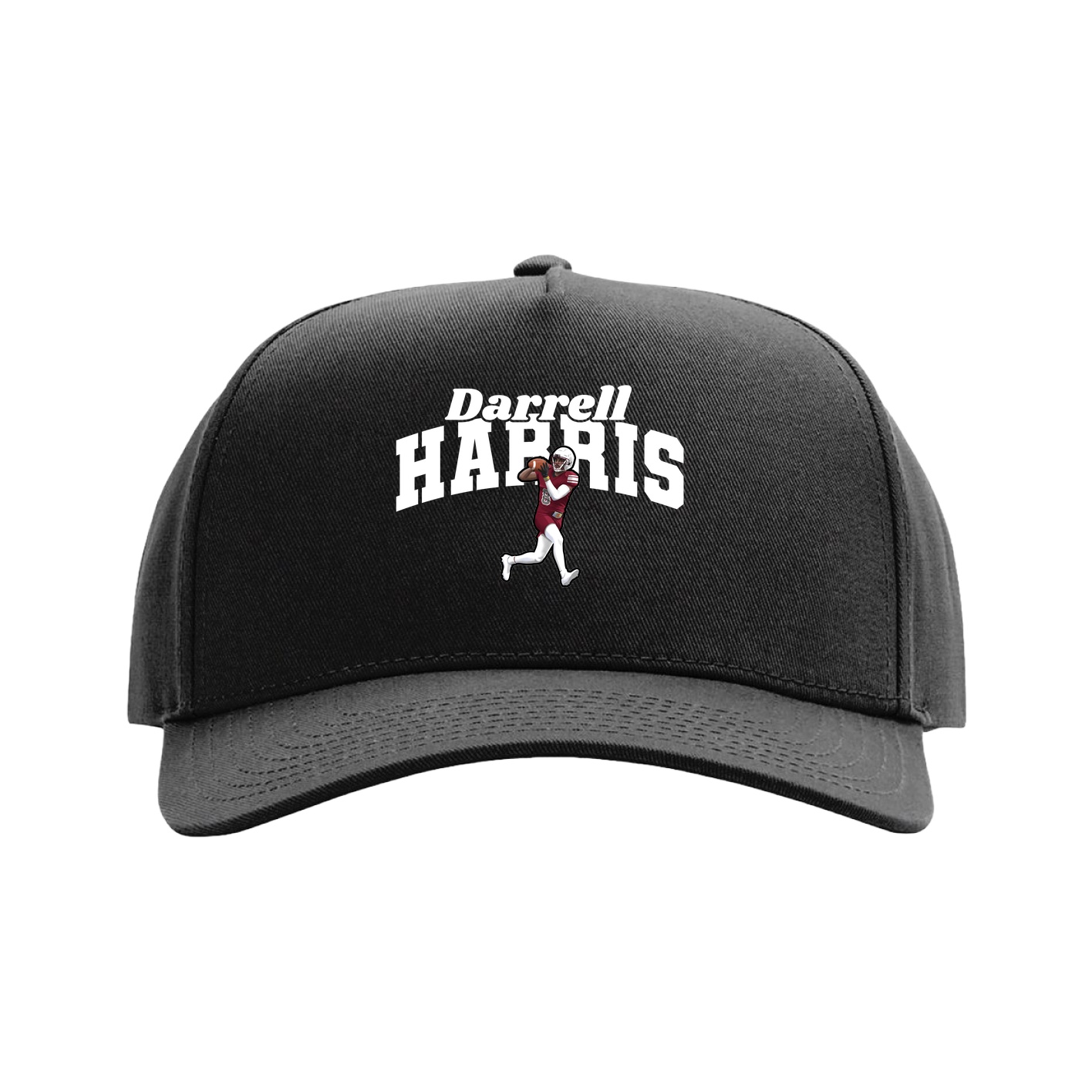 Full Fabric Five-Panel Champ Cap — Signature Arch in Black