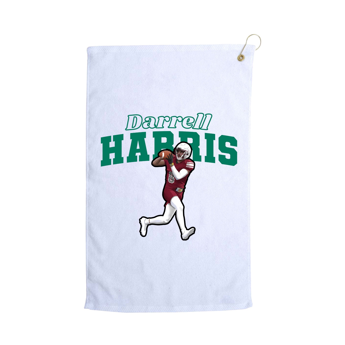 Golf Towel — Name Arch in White