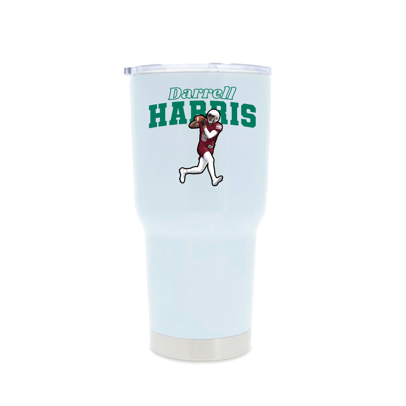30oz Stainless Steel Tumbler — Name Arch in White