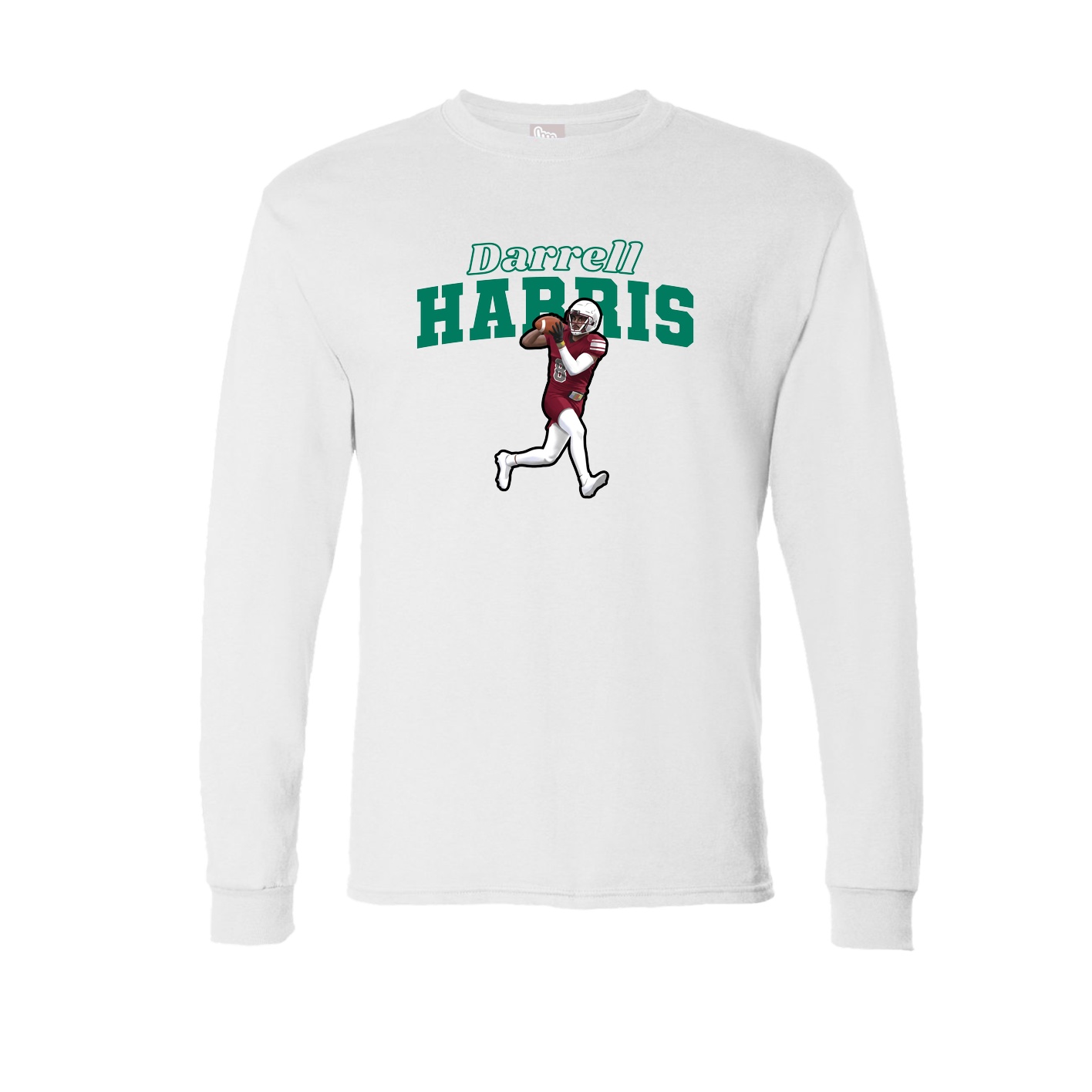Long Sleeve Tee — Name Arch in White