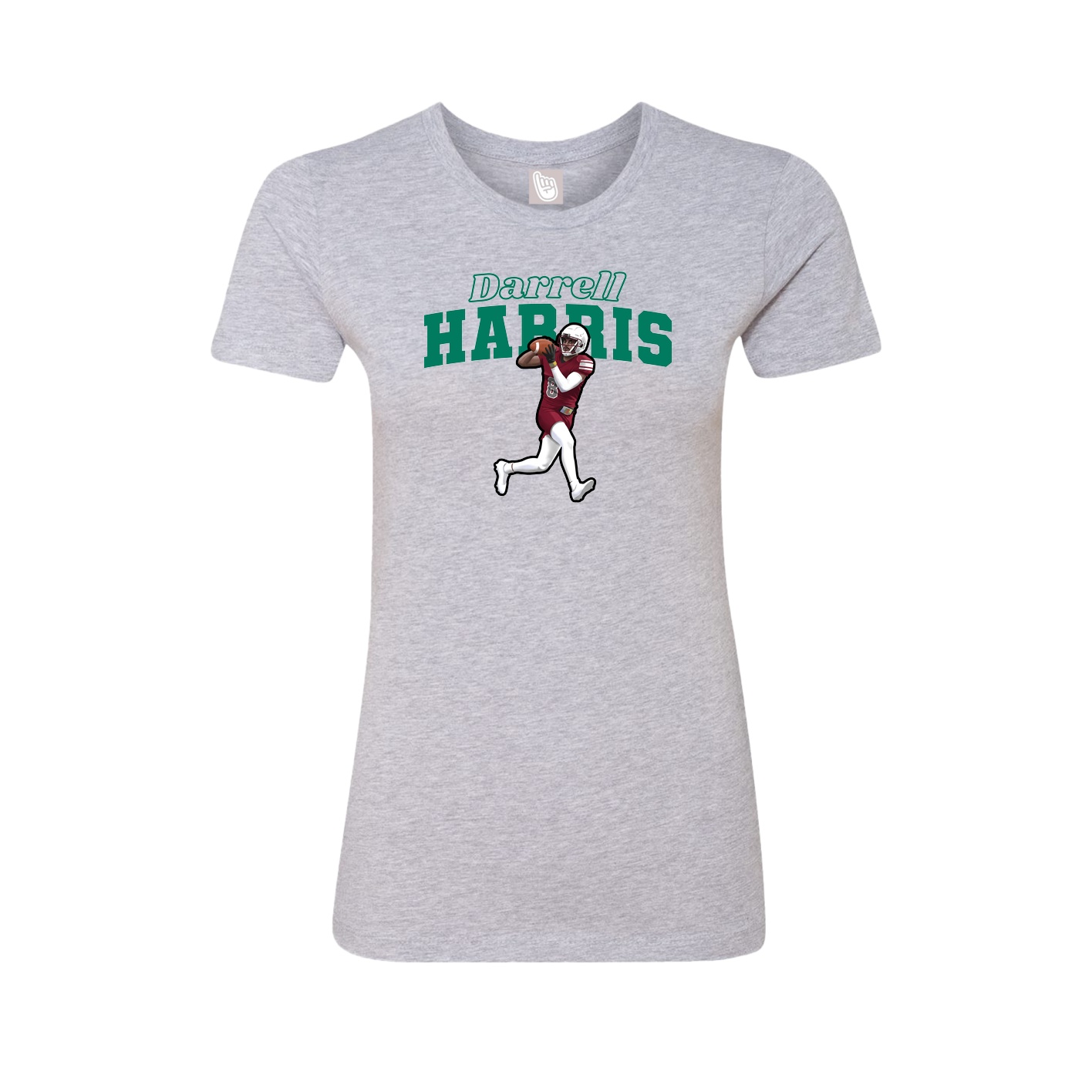 Fitted Women's Tee — Name Arch in Grey