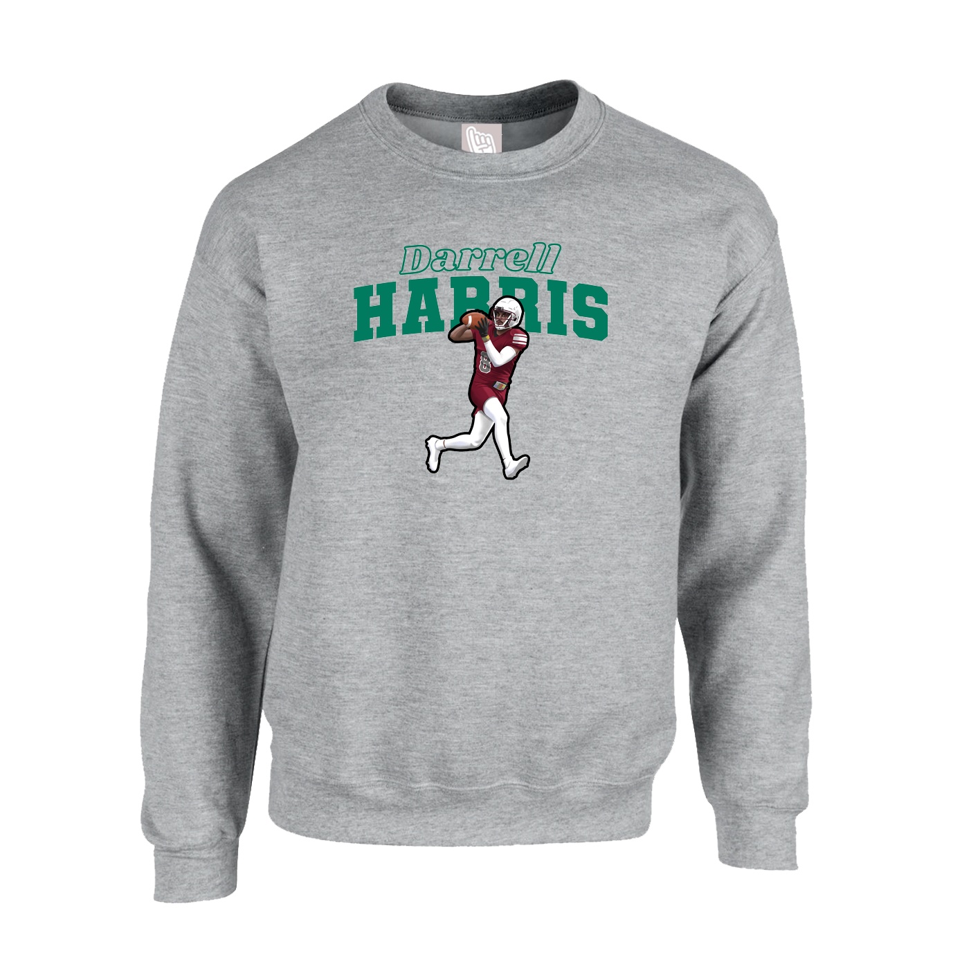 Fleece Crew — Name Arch in Grey