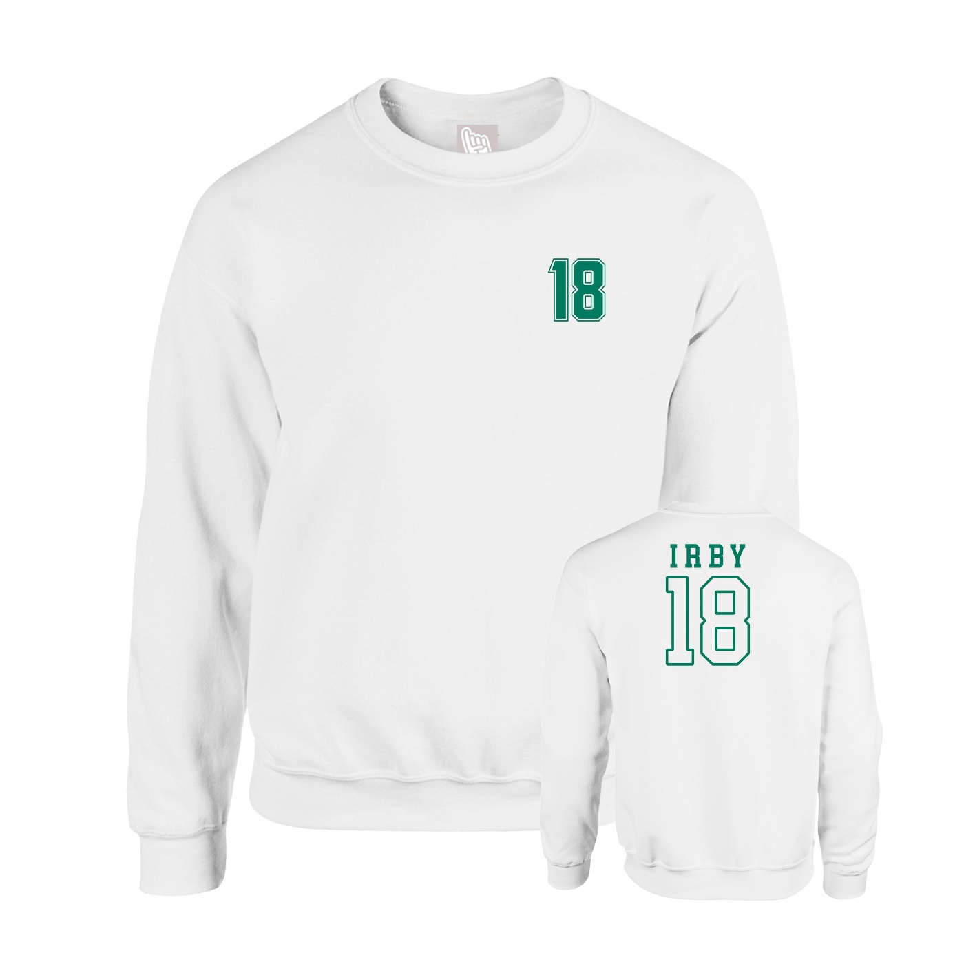 Fleece Crew — Chest Back in White