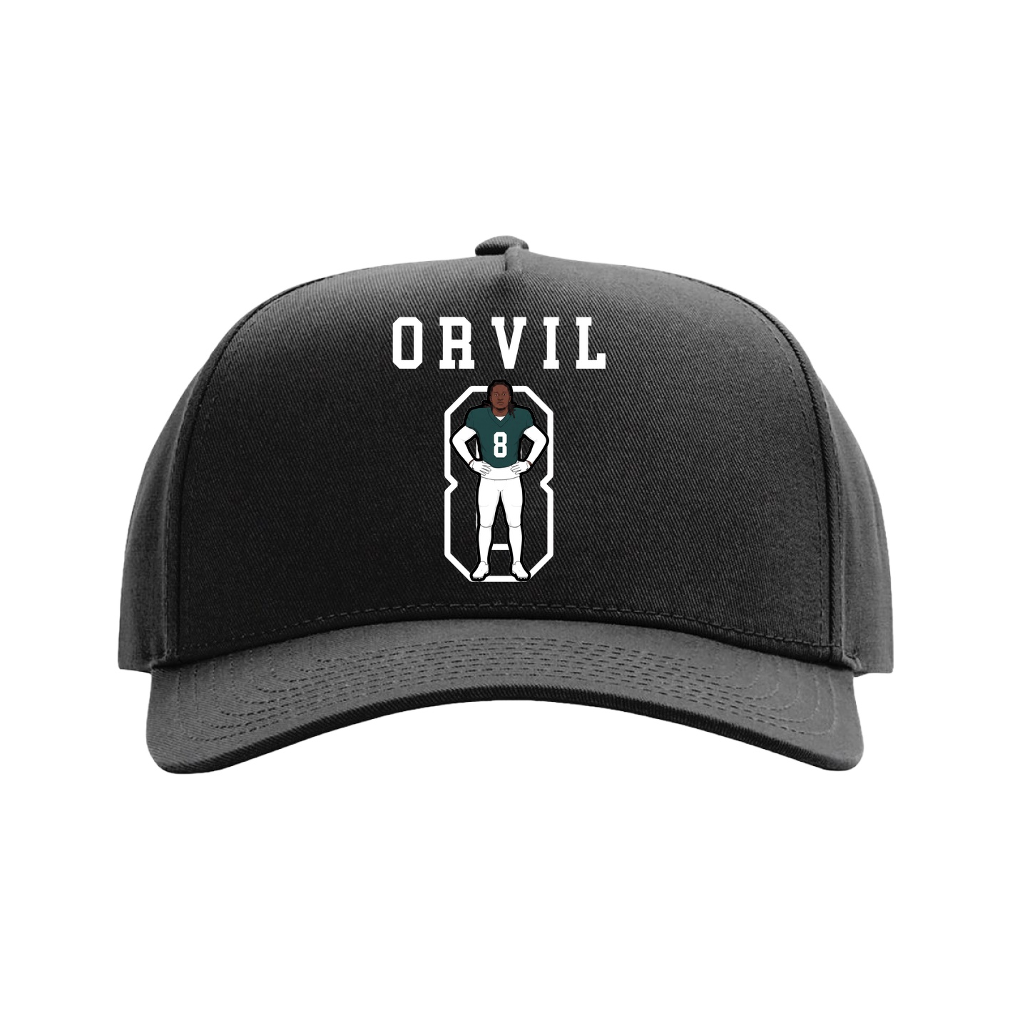 Full Fabric Five-Panel Champ Cap — Shirsey in Black