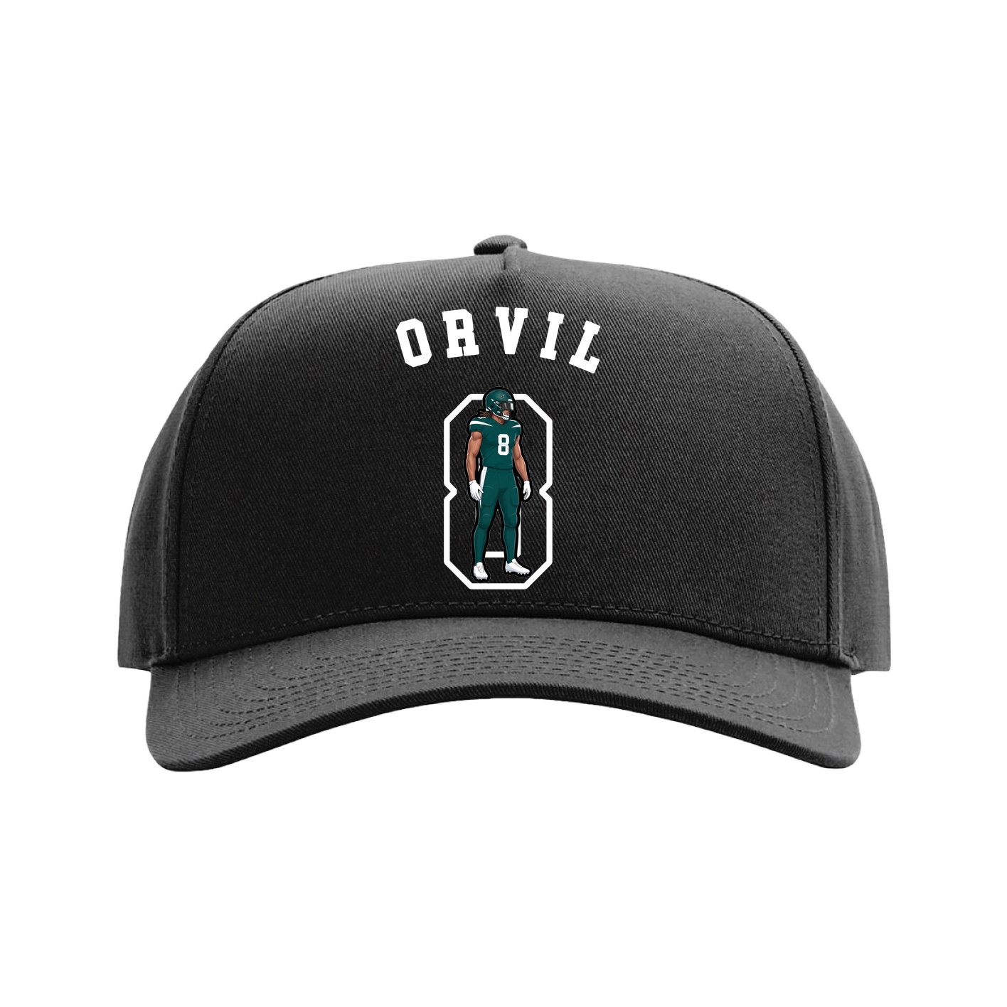 Full Fabric Five-Panel Champ Cap — Shirsey Arch in Black