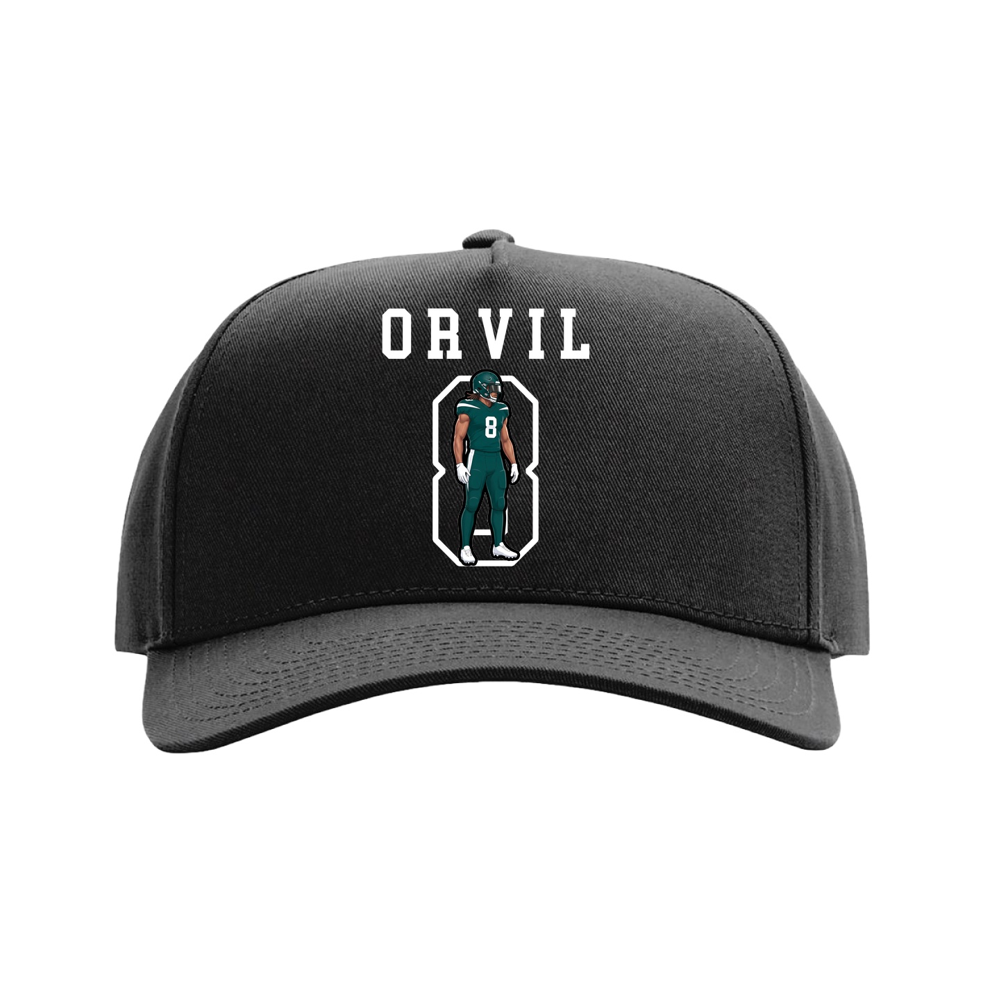 Full Fabric Five-Panel Champ Cap — Shirsey in Black