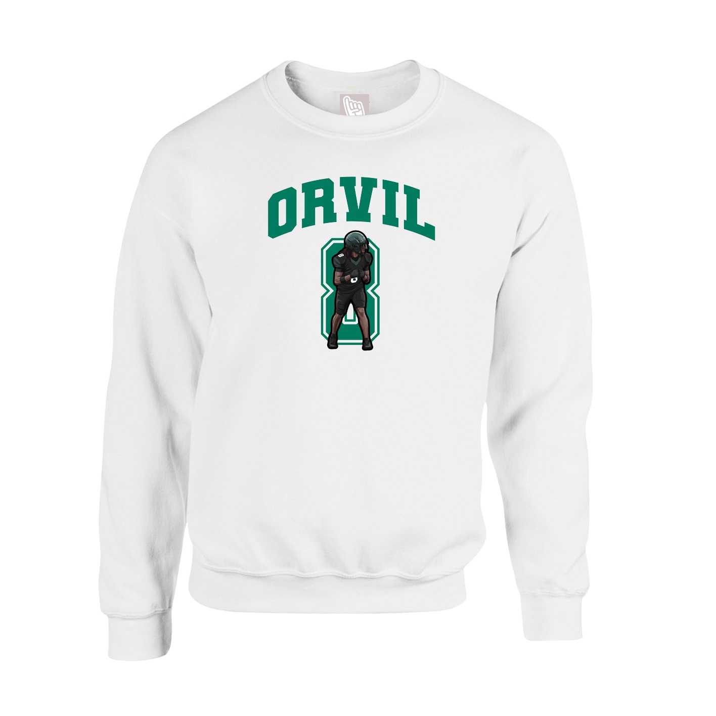Fleece Crew — Number in White