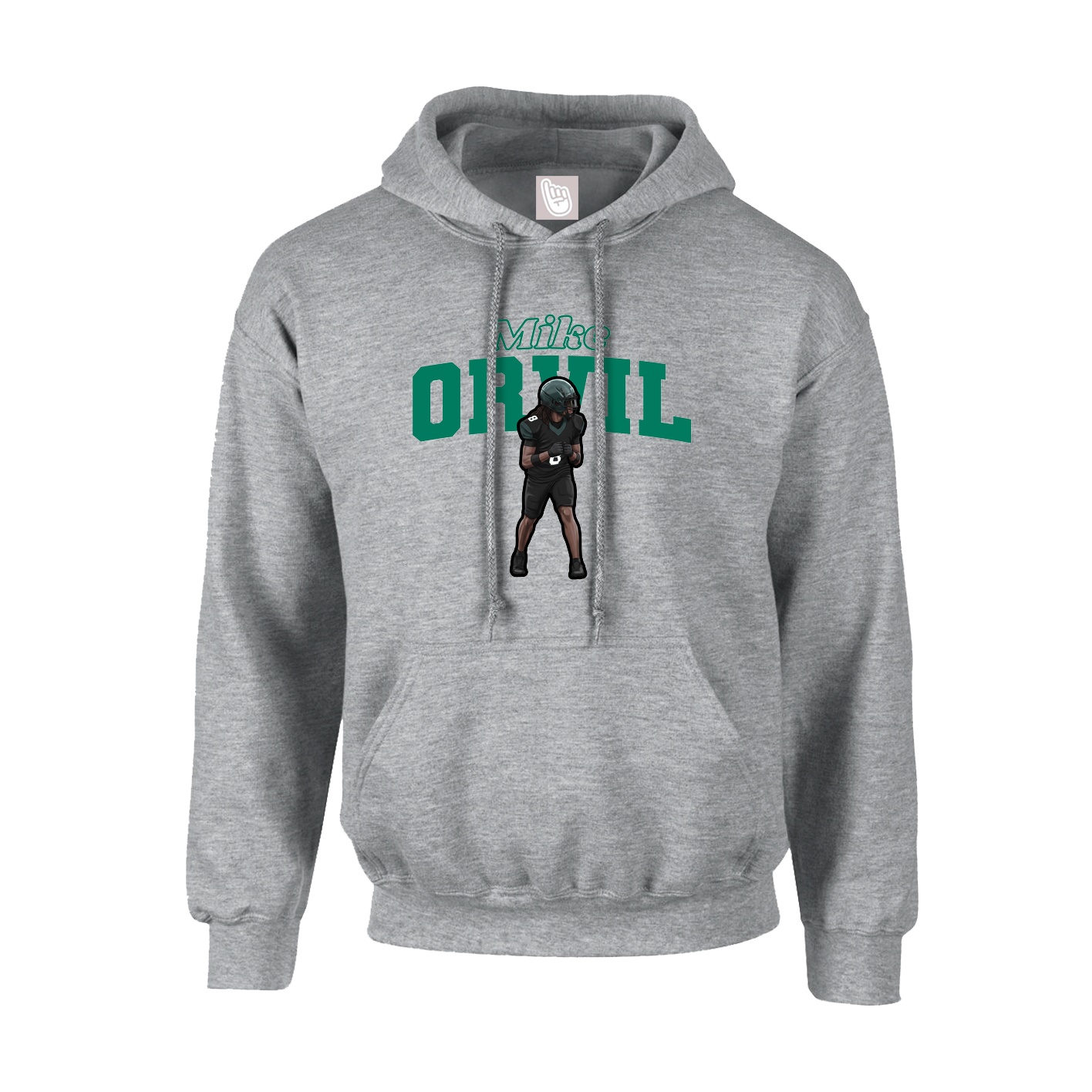 Youth Hoodie — Name Arch in Grey