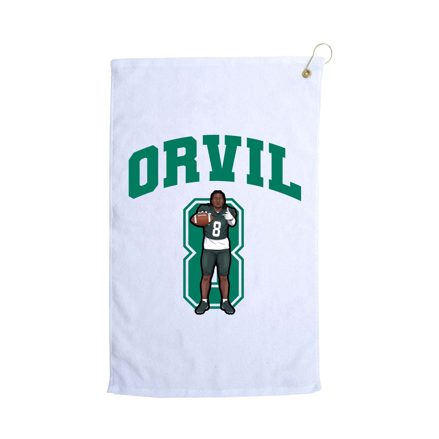 Golf Towel — Number in White