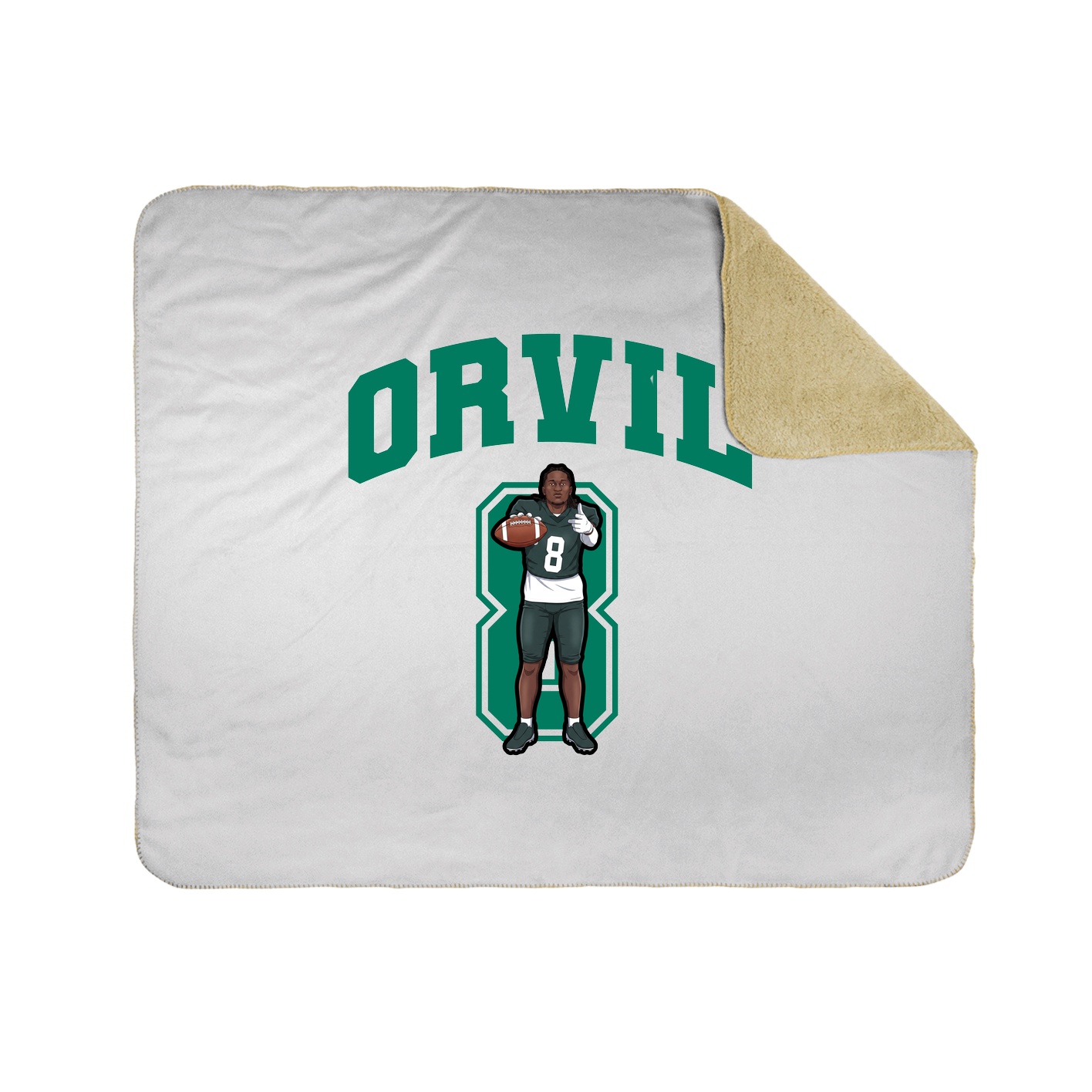 Throw Blanket — Number in White