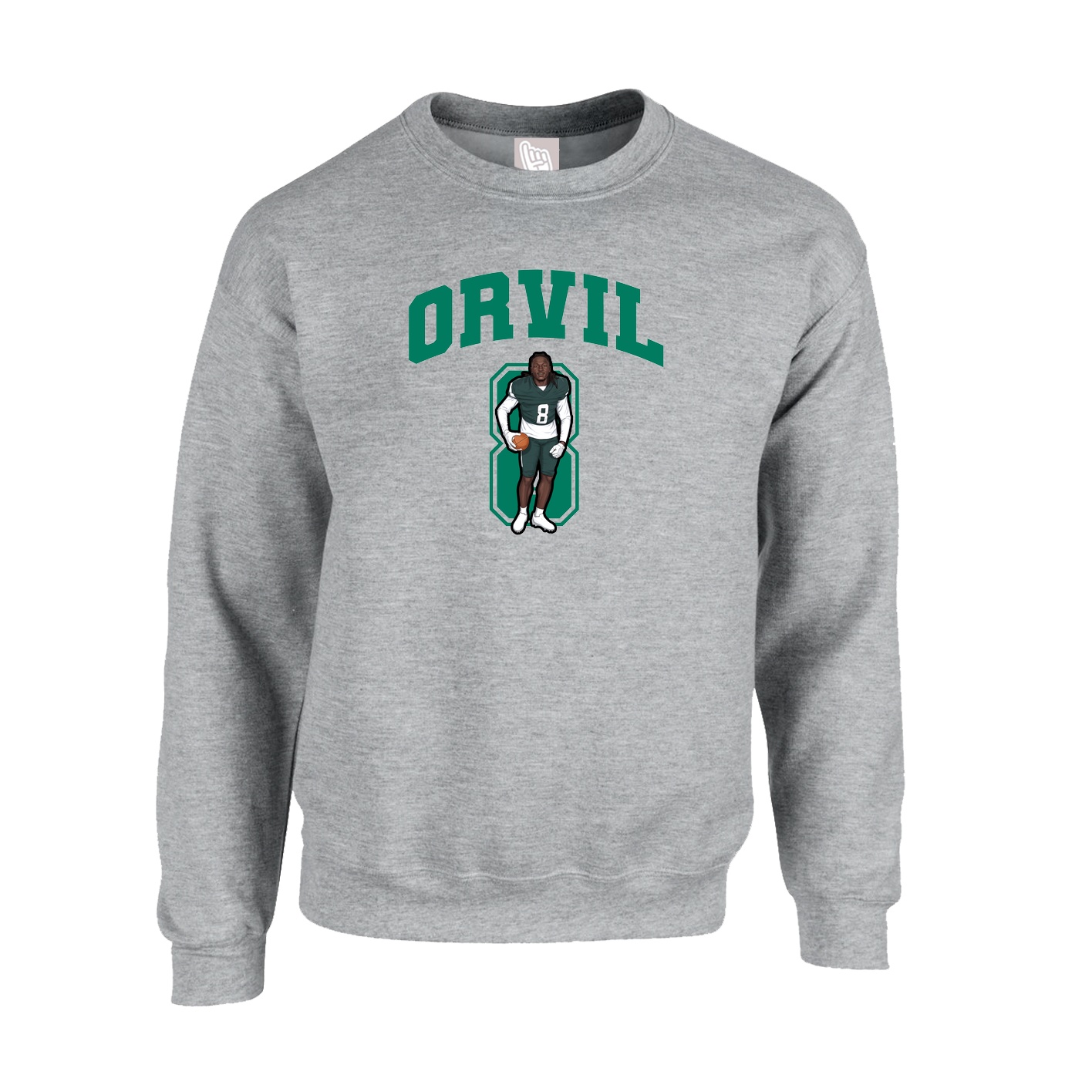 Fleece Crew — Number in Grey