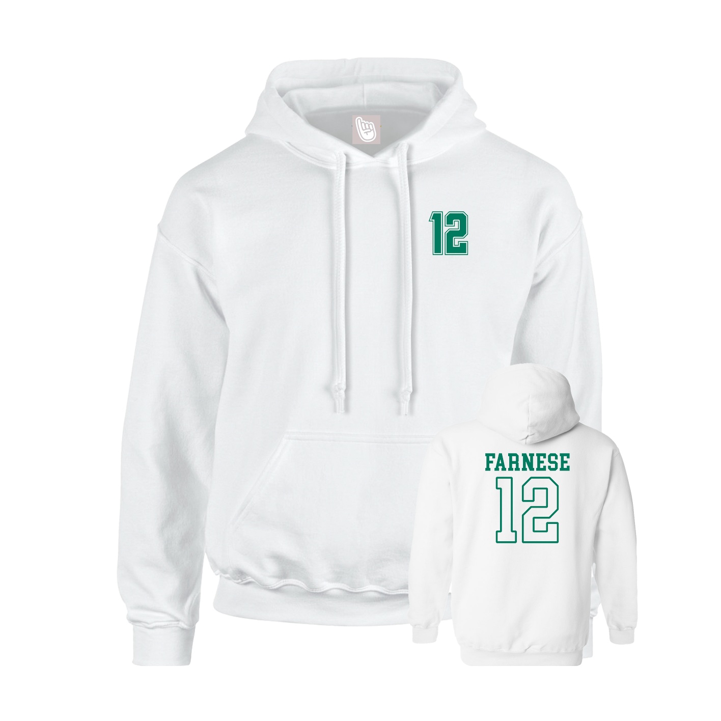 Hoodie — Chest Back in White