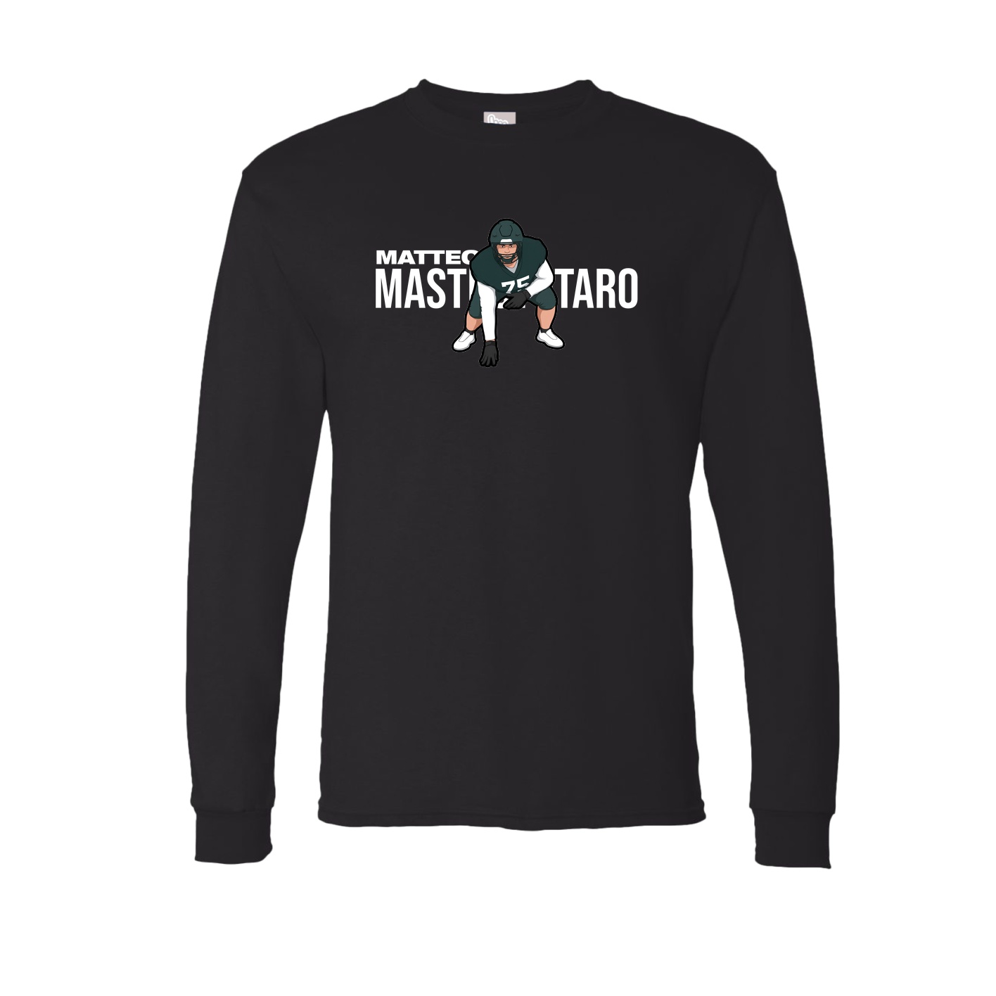 Long Sleeve Tee — Player Name in Black