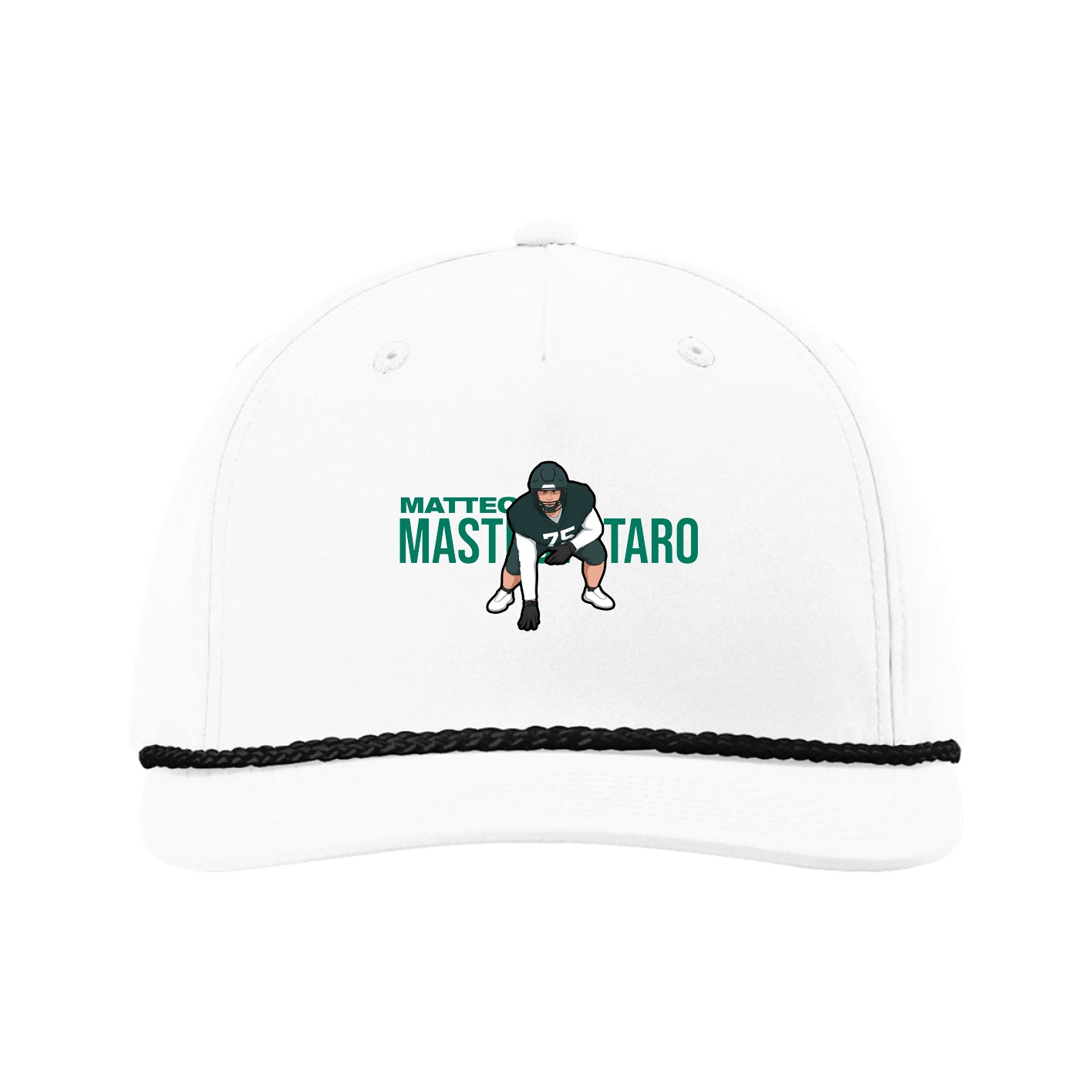 Five-Panel Classic Rope Cap — Player Name in White