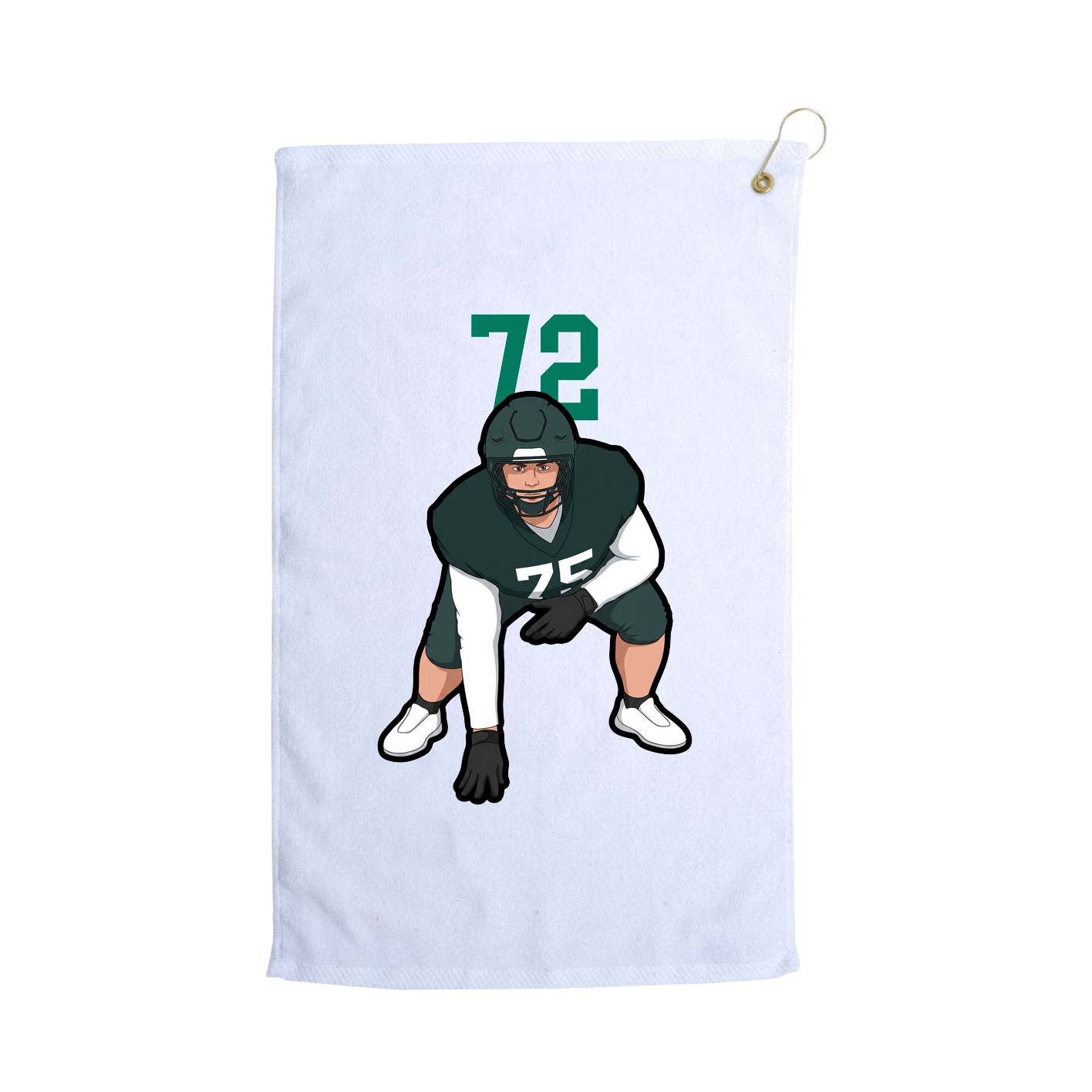 Golf Towel — Number Top in White