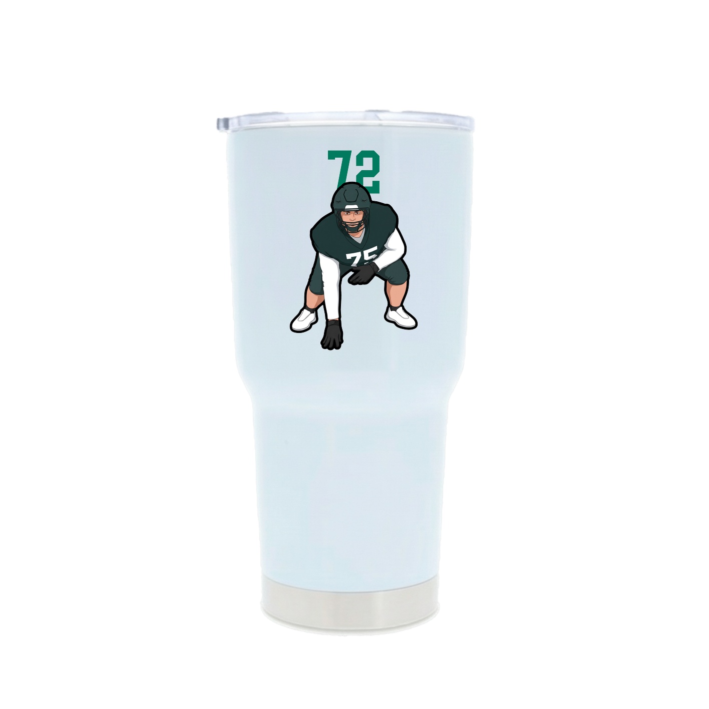 30oz Stainless Steel Tumbler — Number Top in White